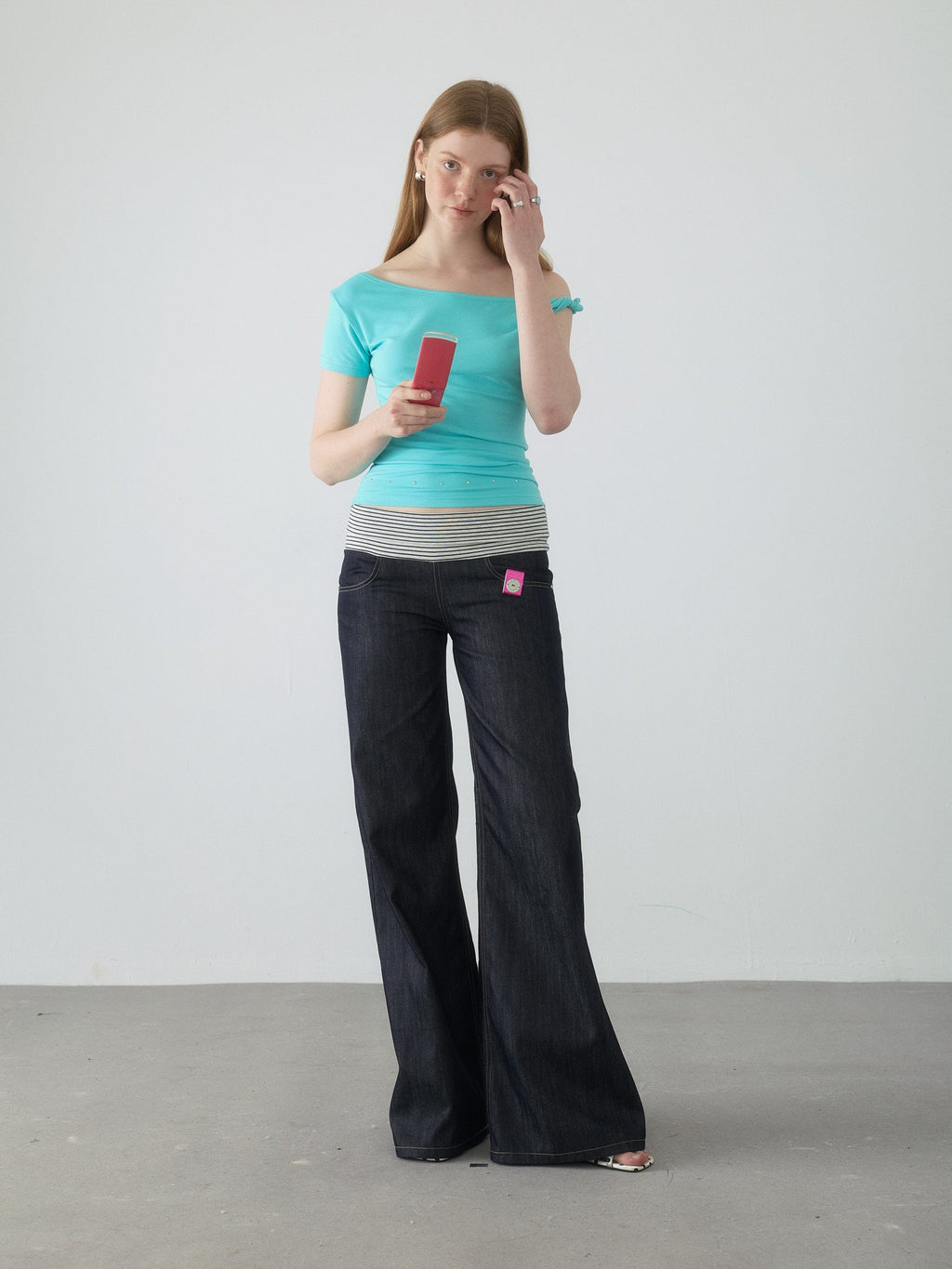 Spiral Stripe Bootcut Pants