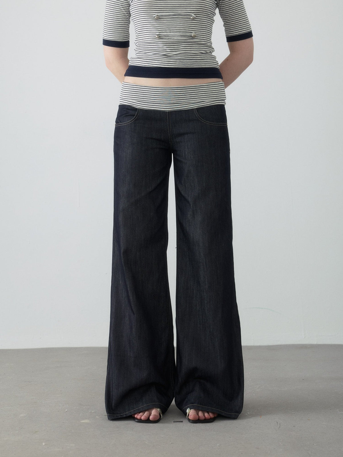 Spiral Stripe Bootcut Pants