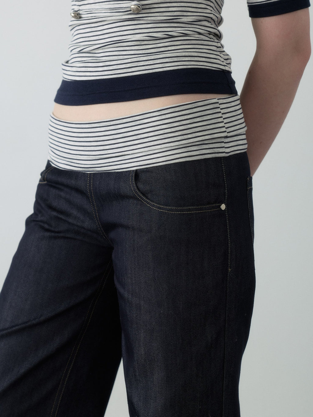 Spiral Stripe Bootcut Pants
