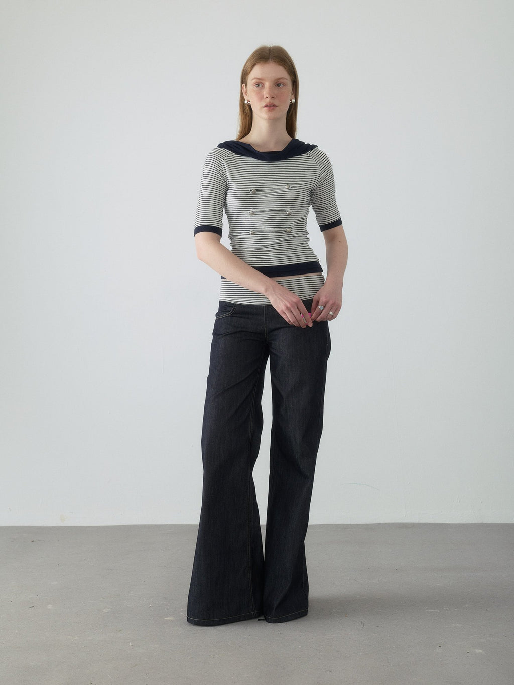 Spiral Stripe Bootcut Pants