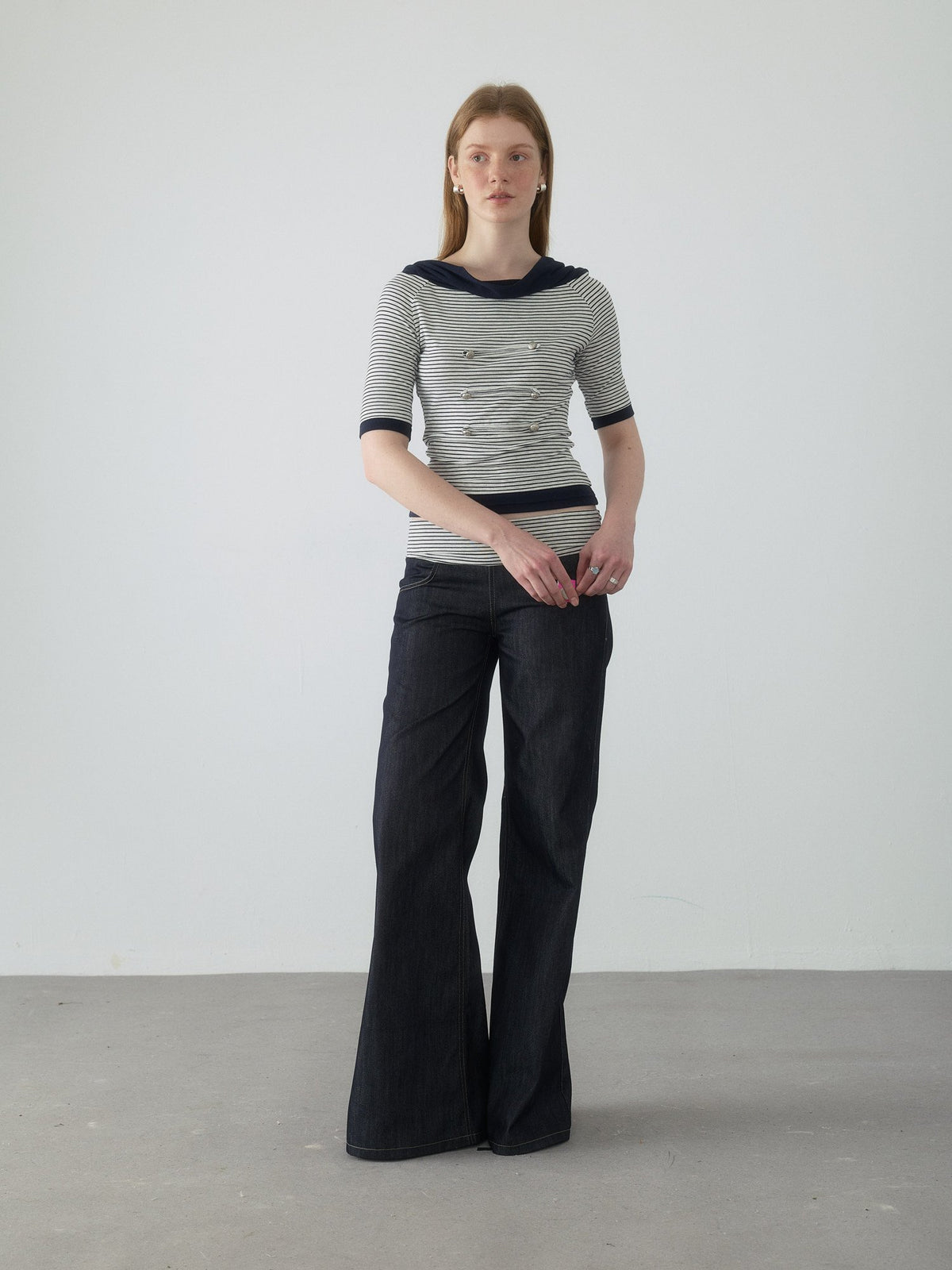 Spiral Stripe Bootcut Pants