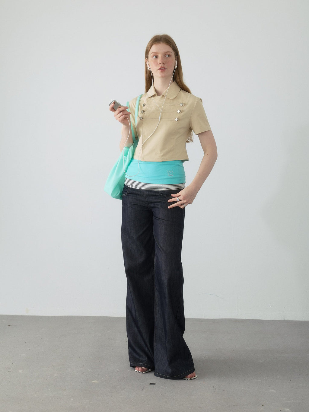 Spiral Stripe Bootcut Pants