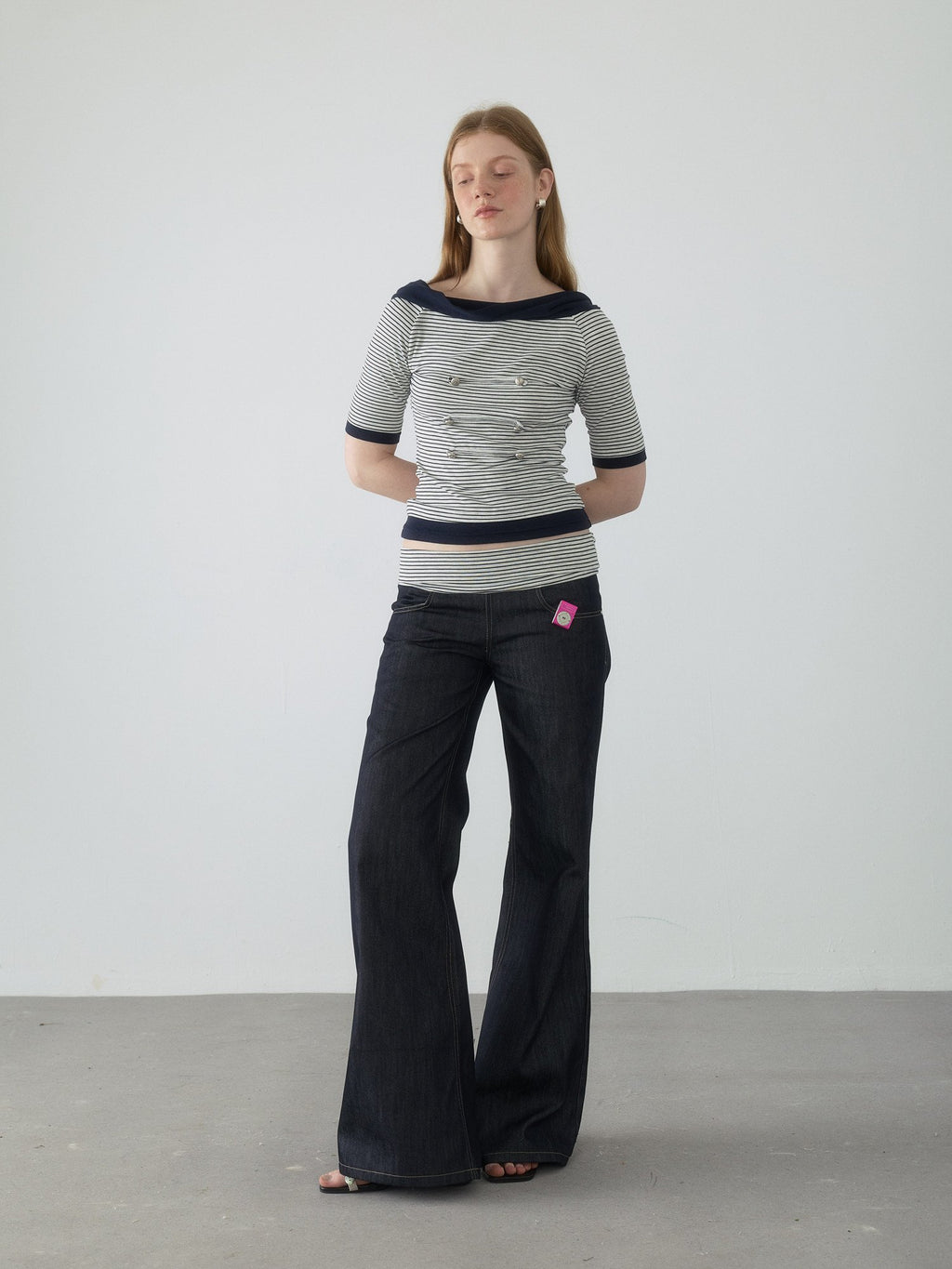 Spiral Stripe Bootcut Pants