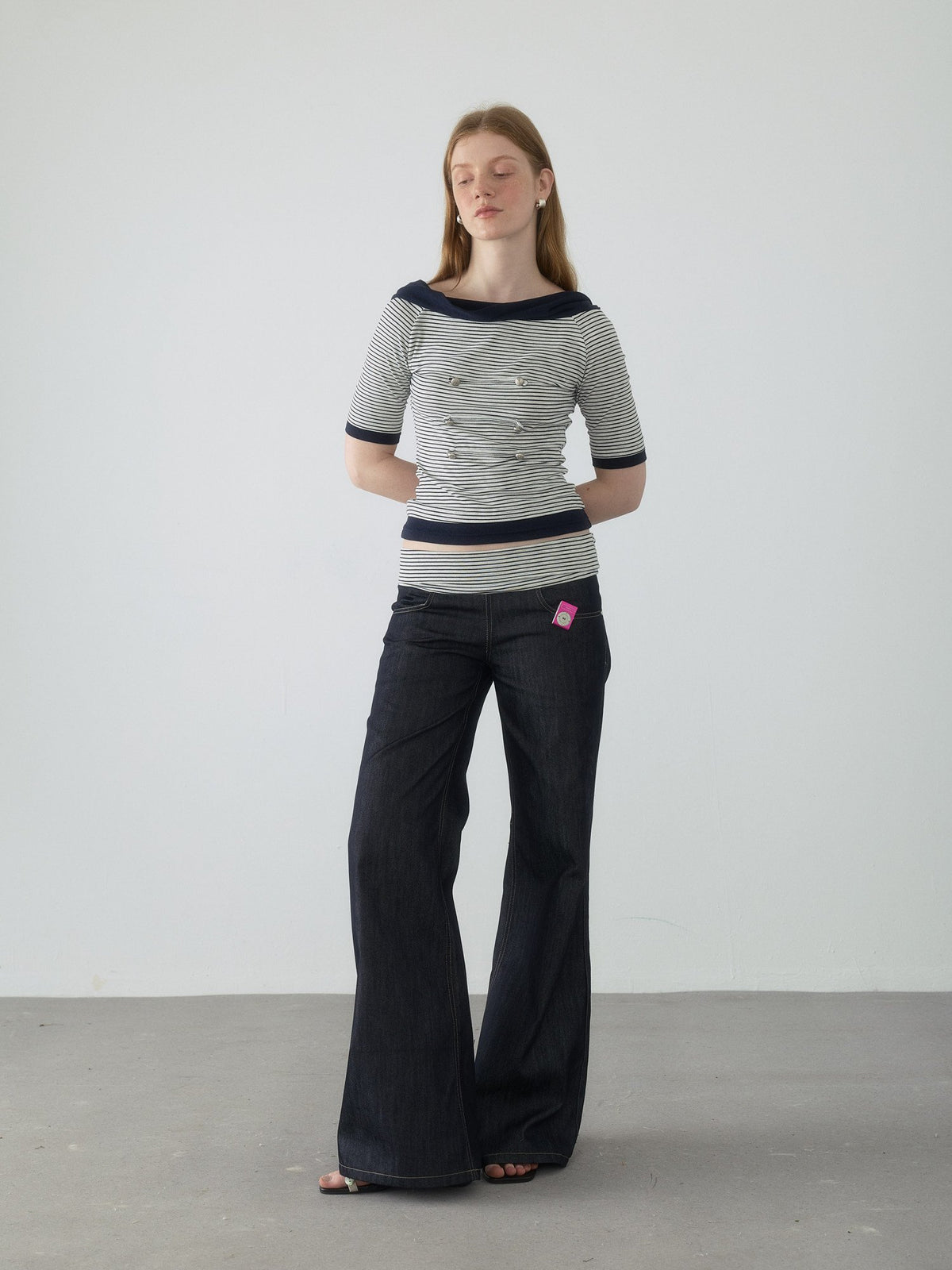 Spiral Stripe Bootcut Pants