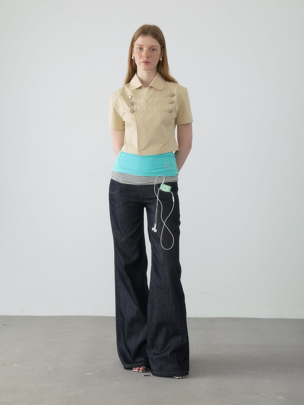 Spiral Stripe Bootcut Pants