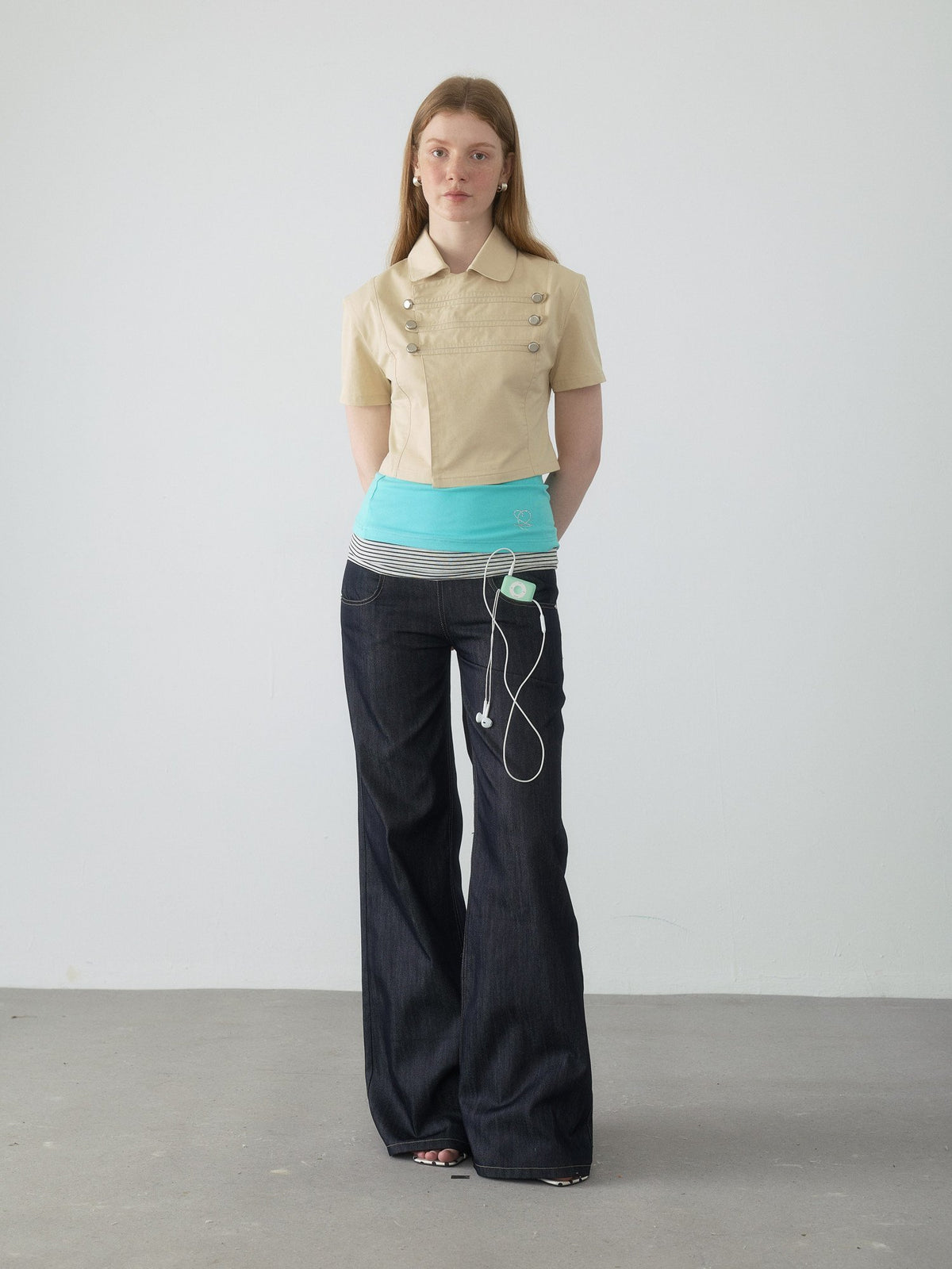 Spiral Stripe Bootcut Pants