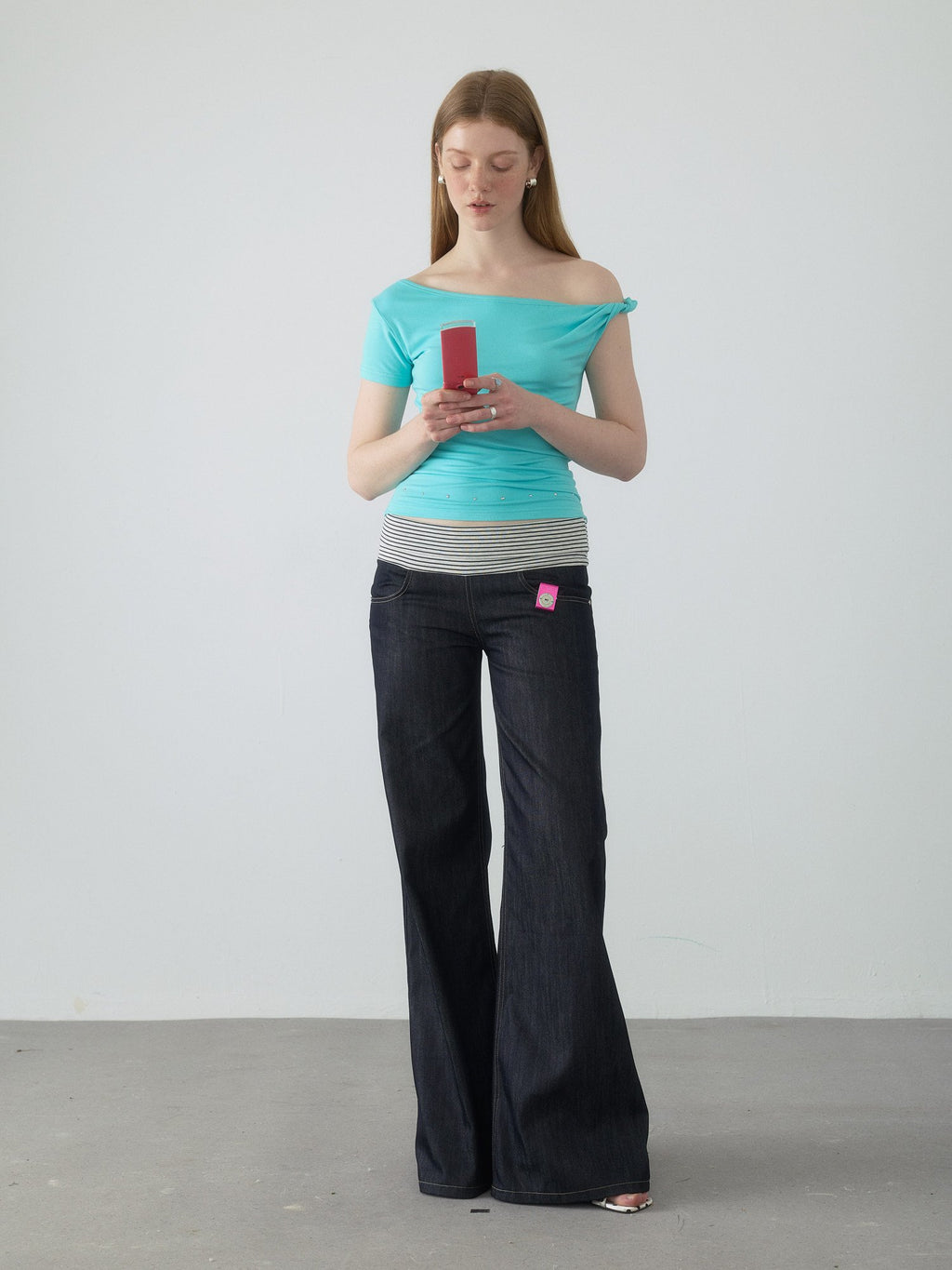 Spiral Stripe Bootcut Pants