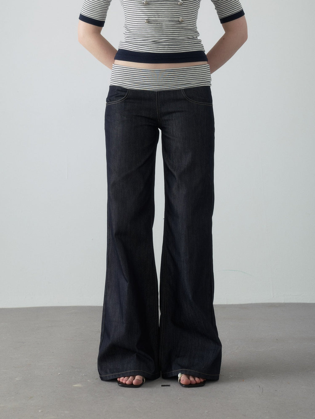 Spiral Stripe Bootcut Pants