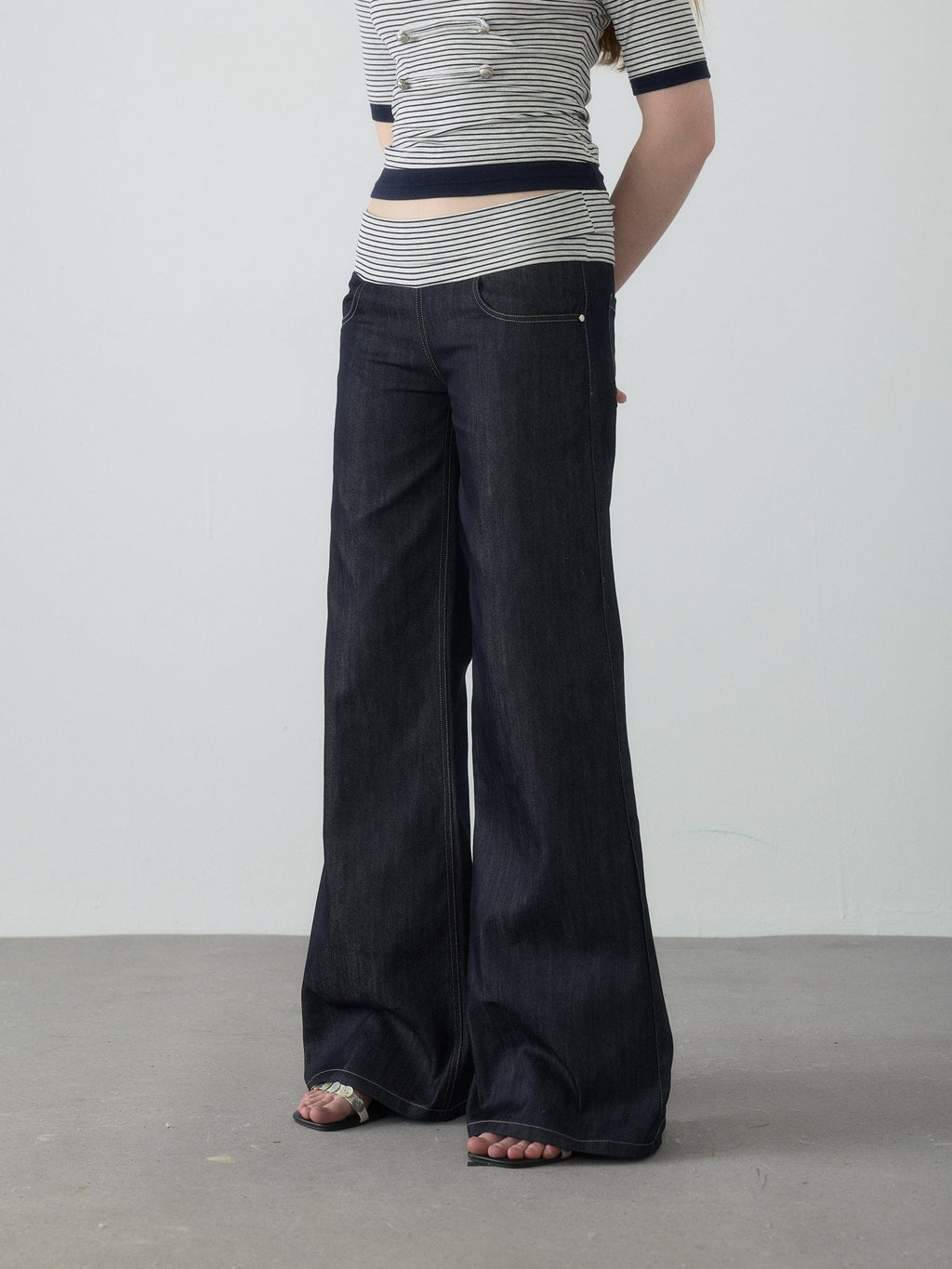 Spiral Stripe Bootcut Pants