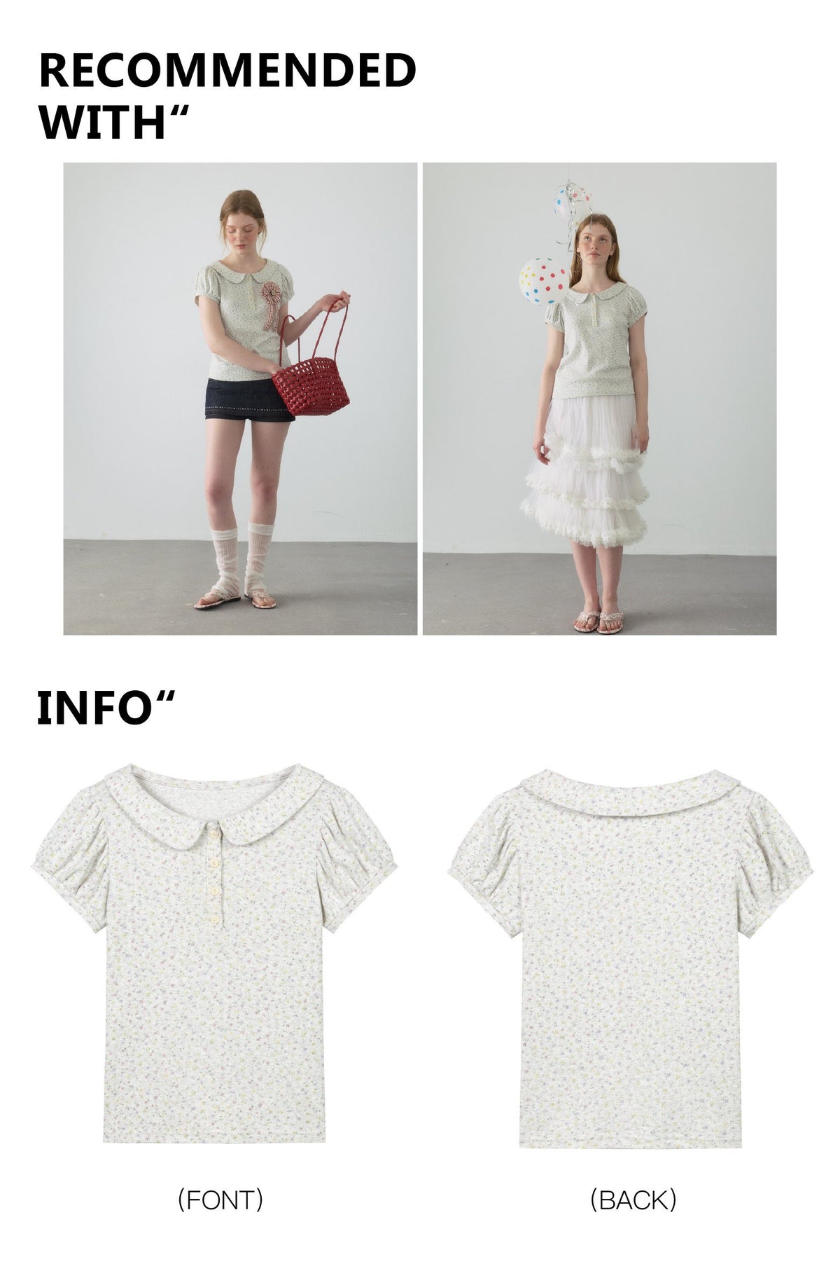 Doll Collar Puff Sleeve Top