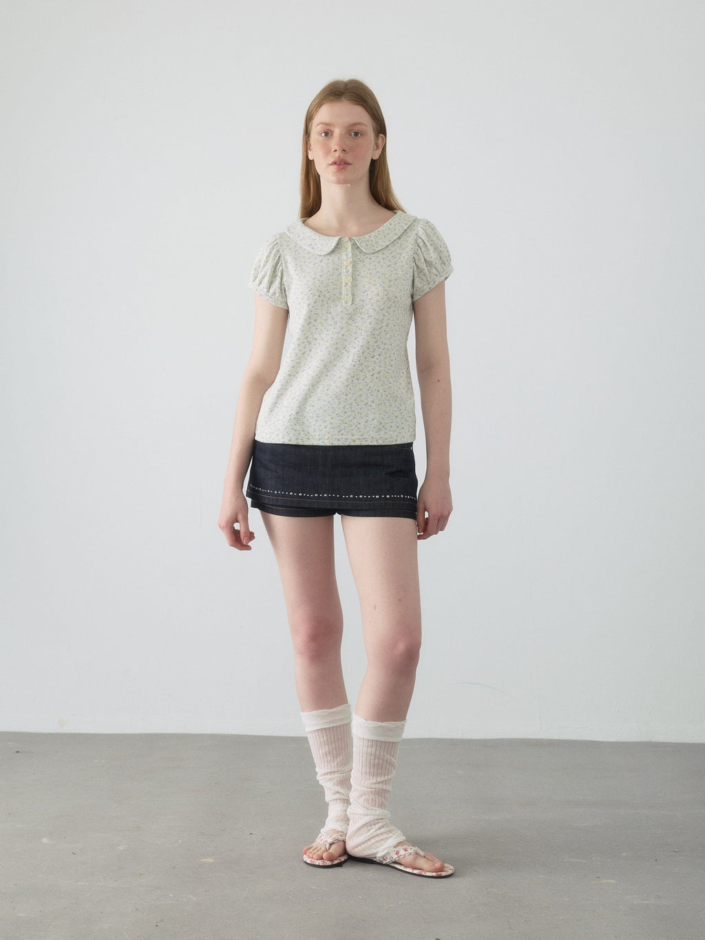 Doll Collar Puff Sleeve Top