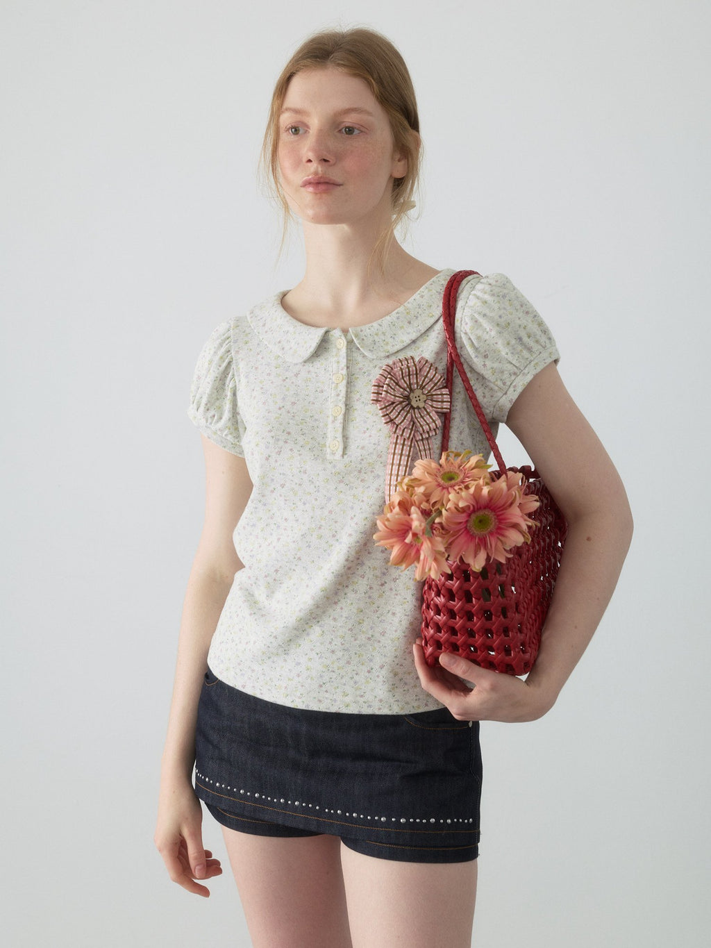 Doll Collar Puff Sleeve Top