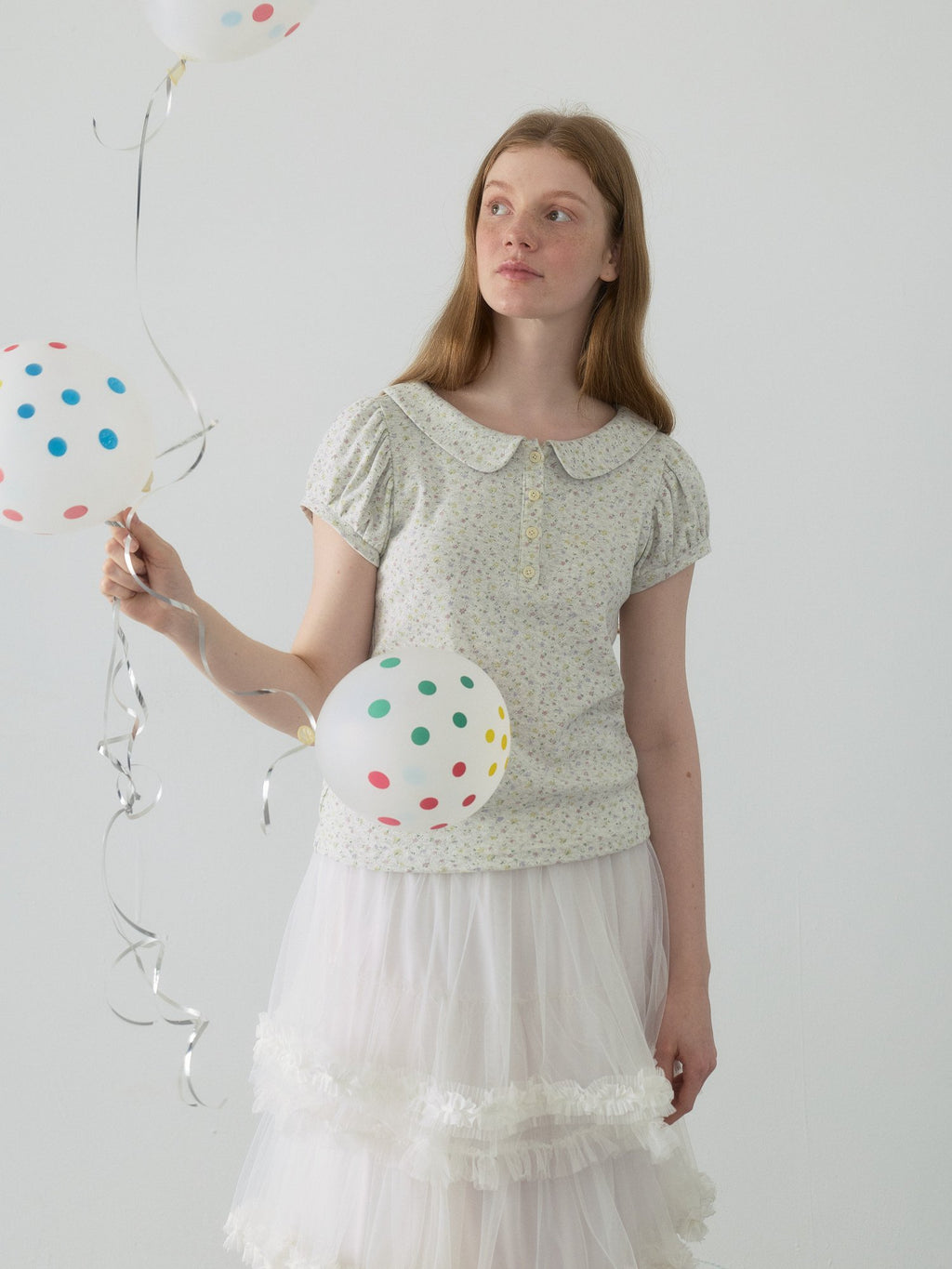 Doll Collar Puff Sleeve Top
