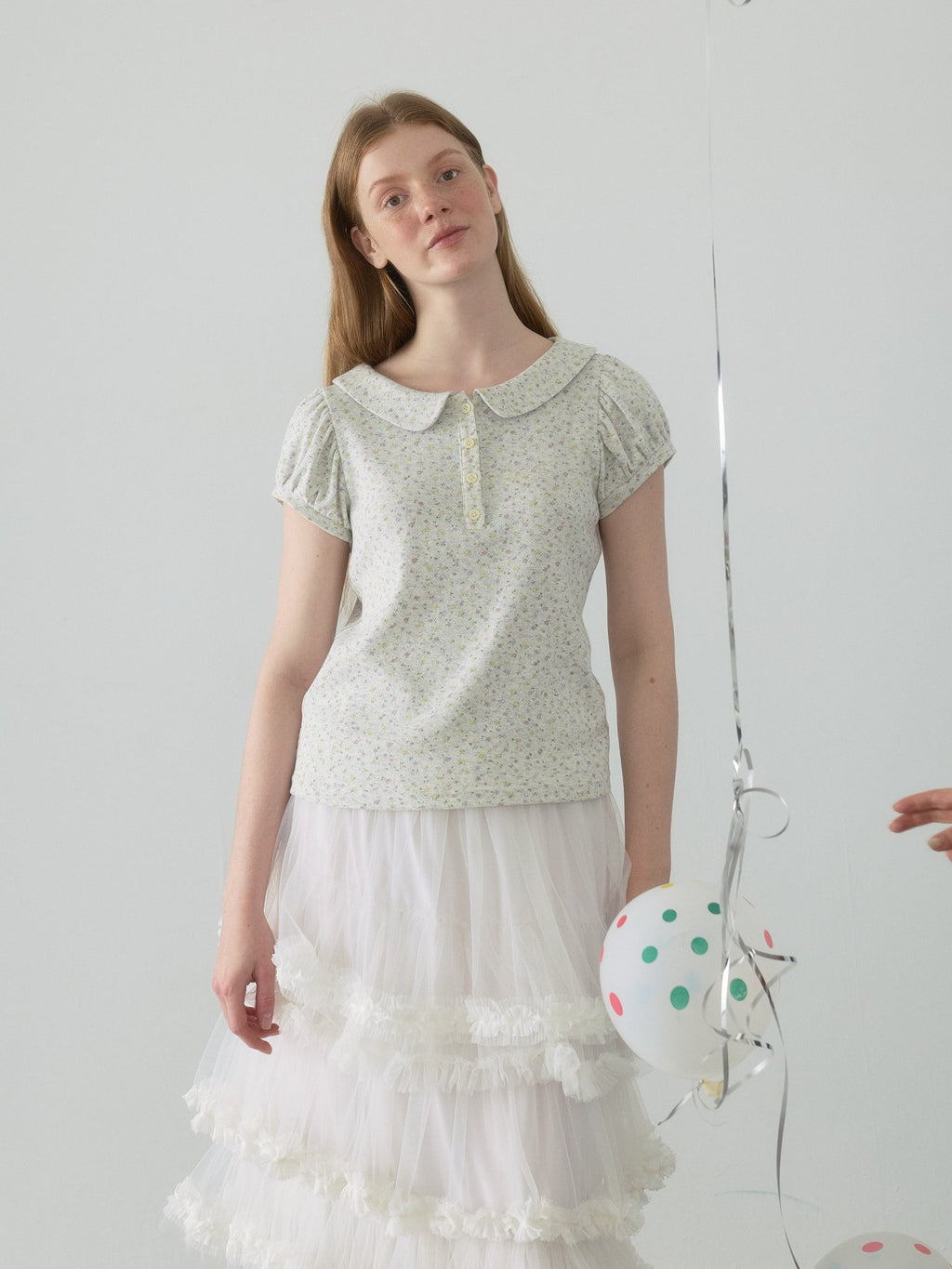 Doll Collar Puff Sleeve Top