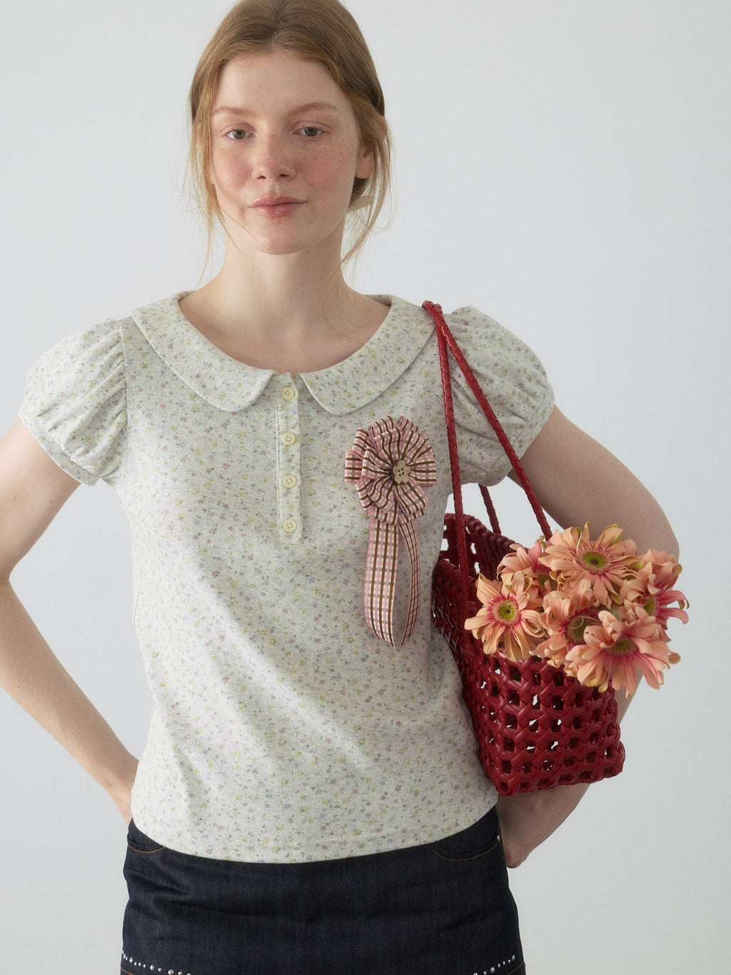Doll Collar Puff Sleeve Top