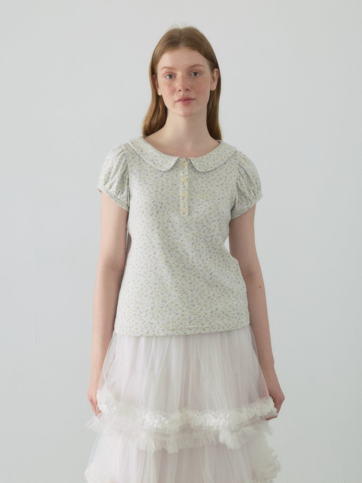 Doll Collar Puff Sleeve Top