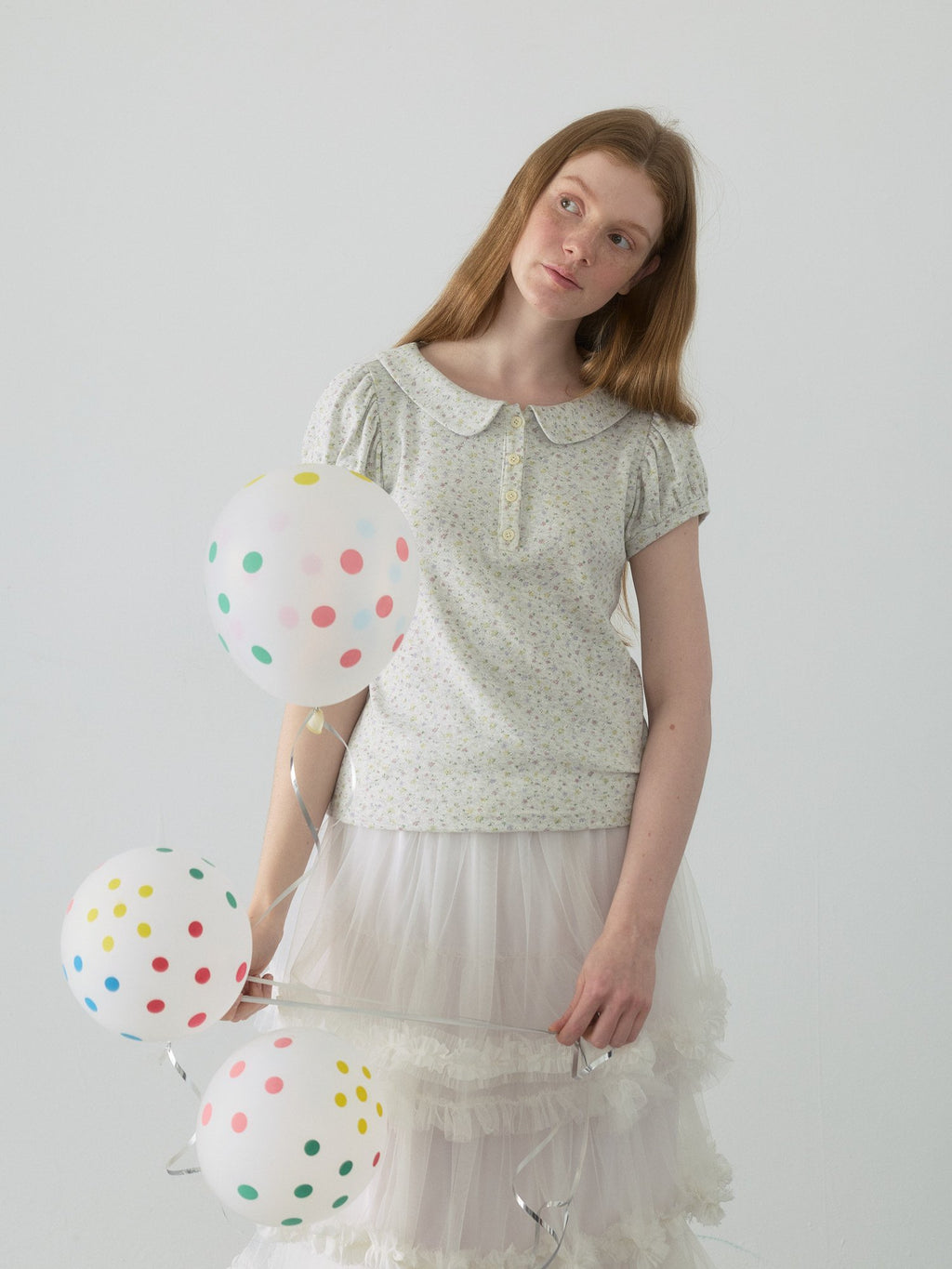 Doll Collar Puff Sleeve Top