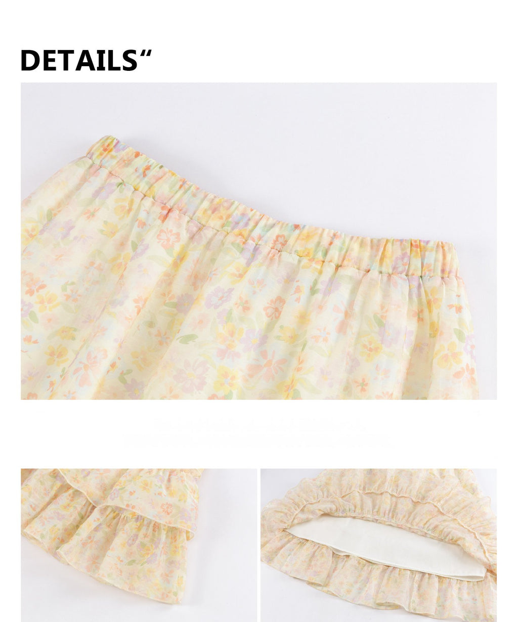 Berry Curve Ruffle Skirt
