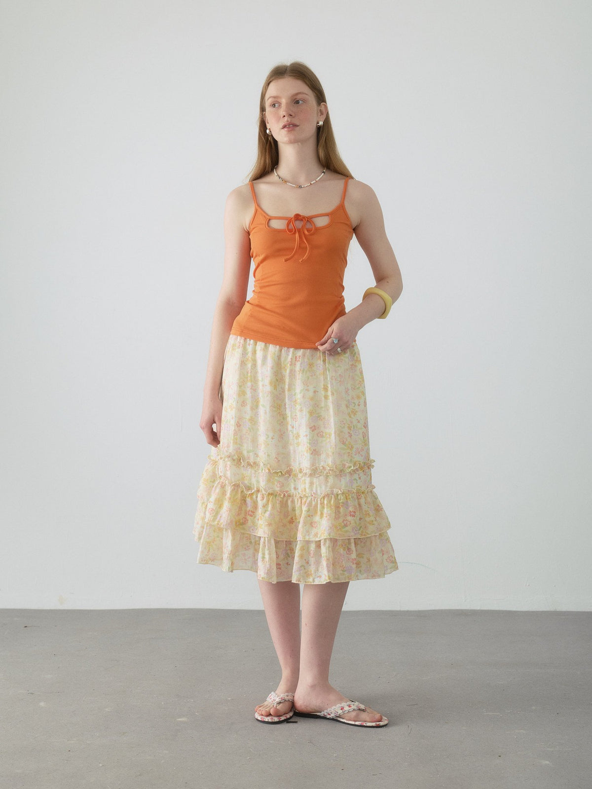 Berry Curve Ruffle Skirt