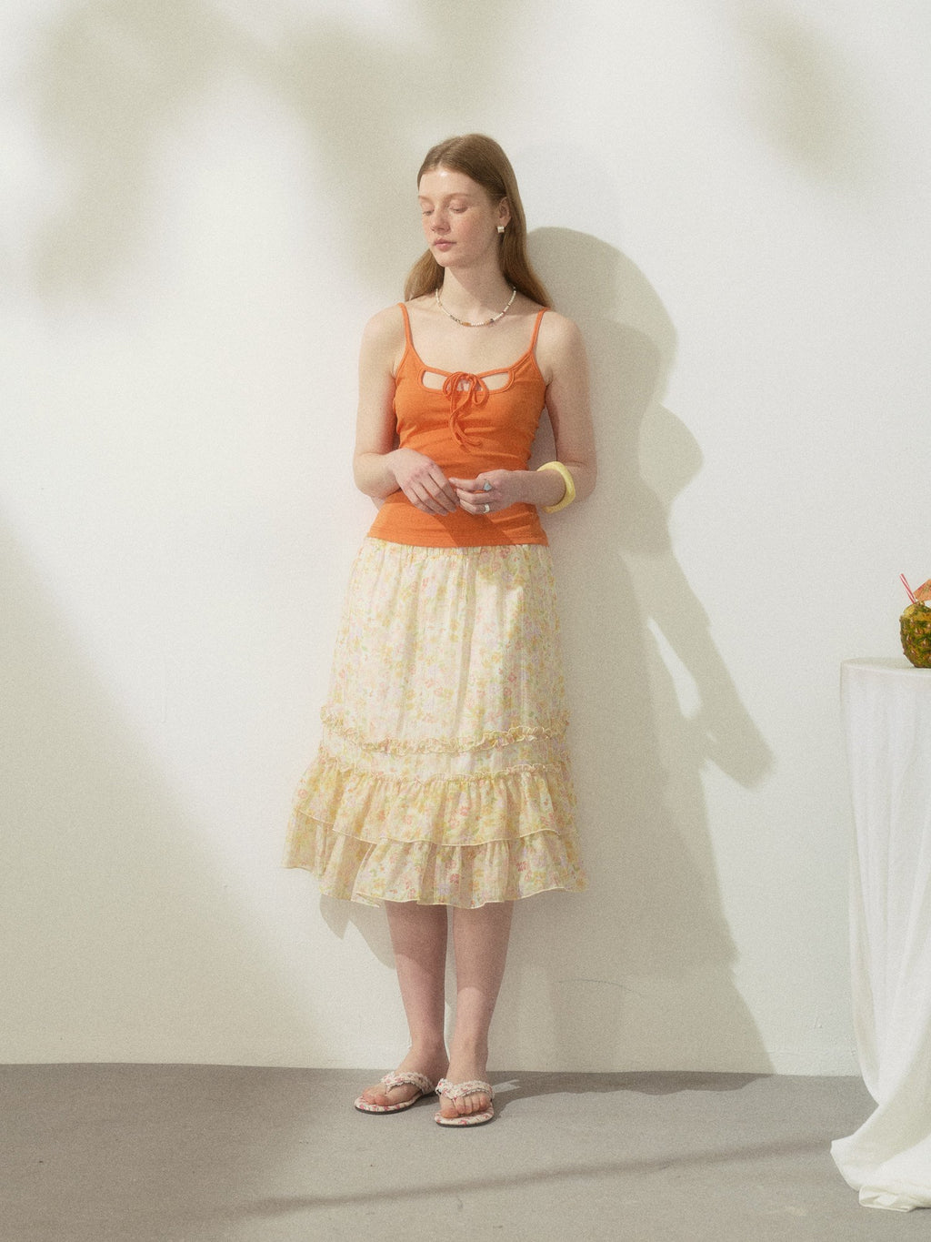Berry Curve Ruffle Skirt