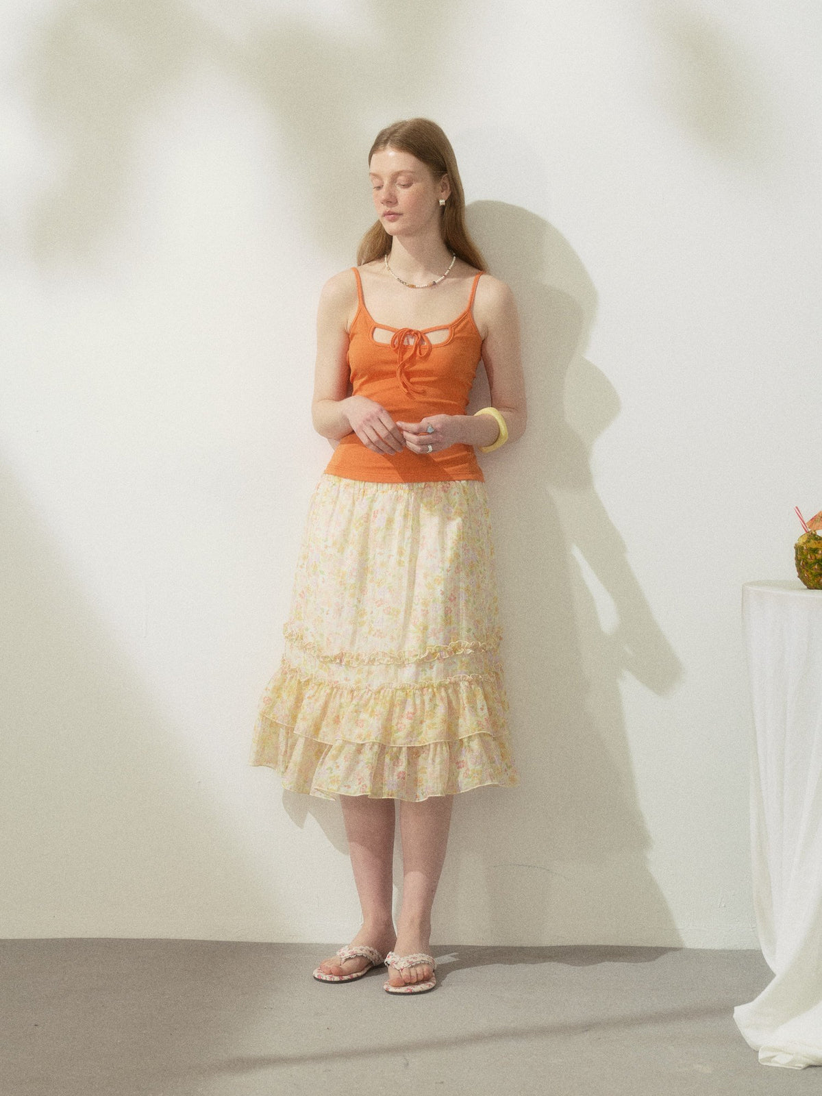 Berry Curve Ruffle Skirt