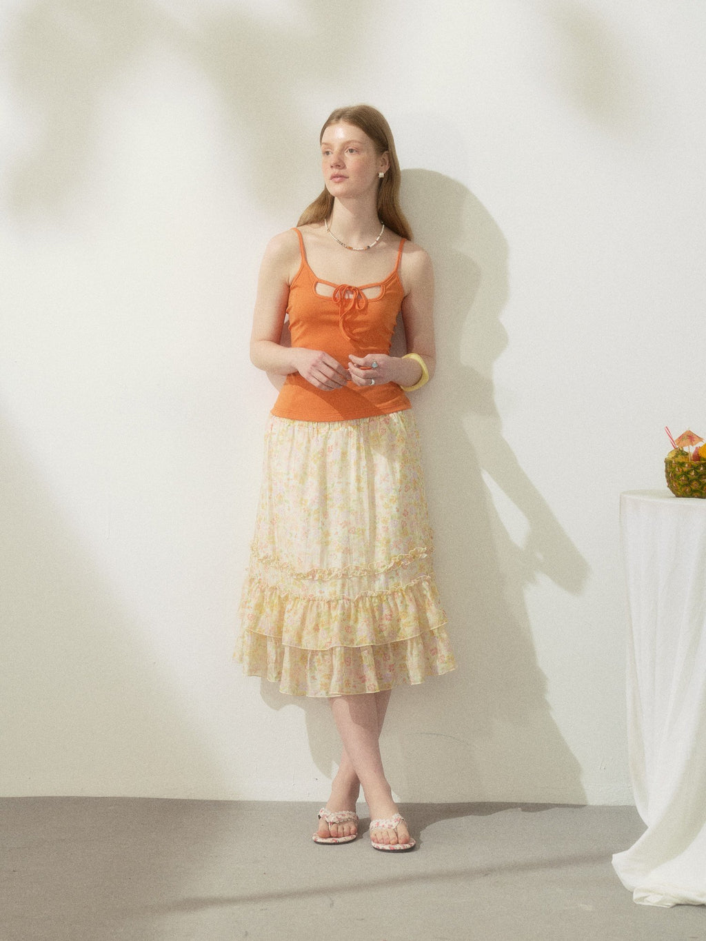 Berry Curve Ruffle Skirt