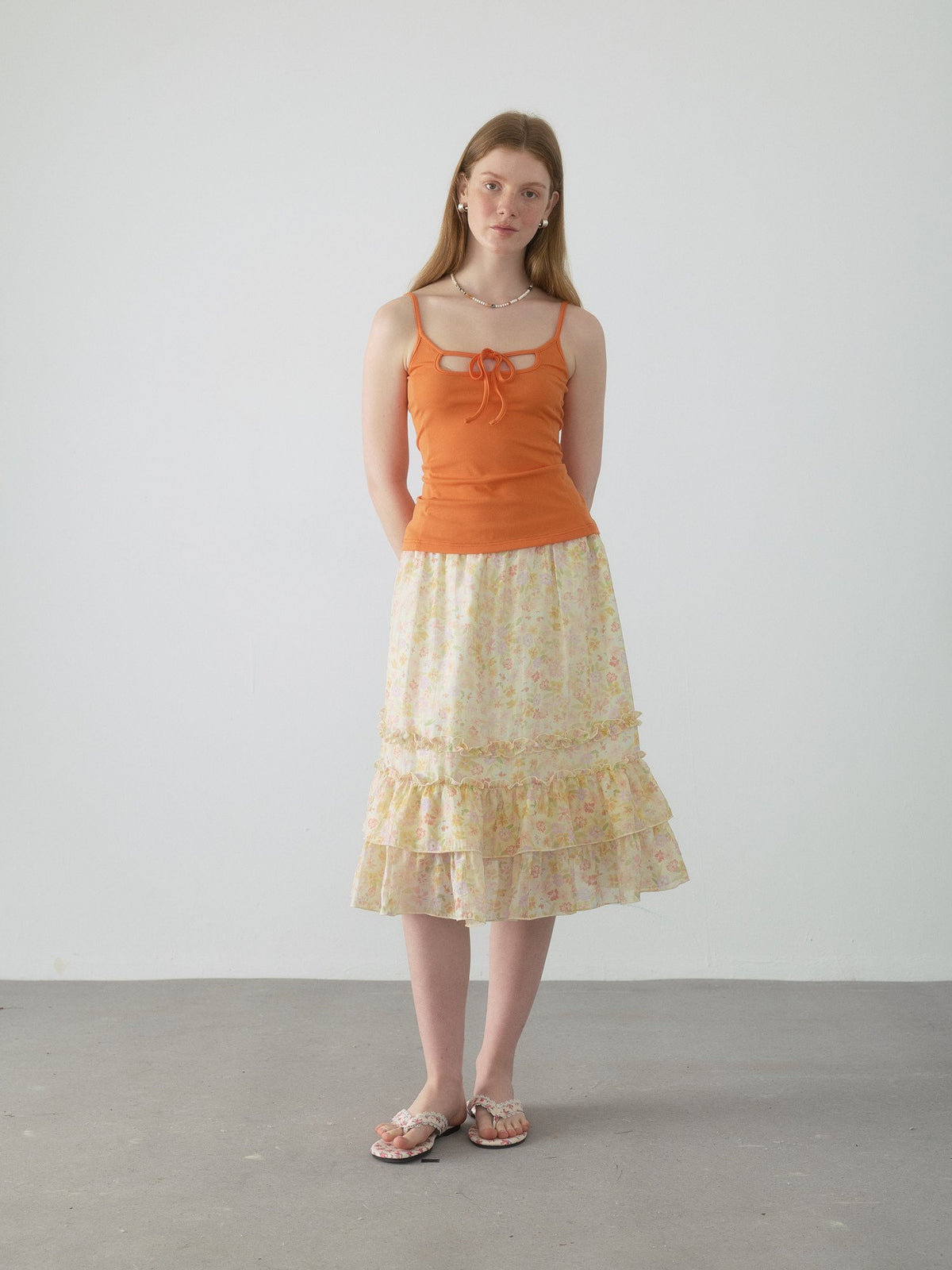 Berry Curve Ruffle Skirt