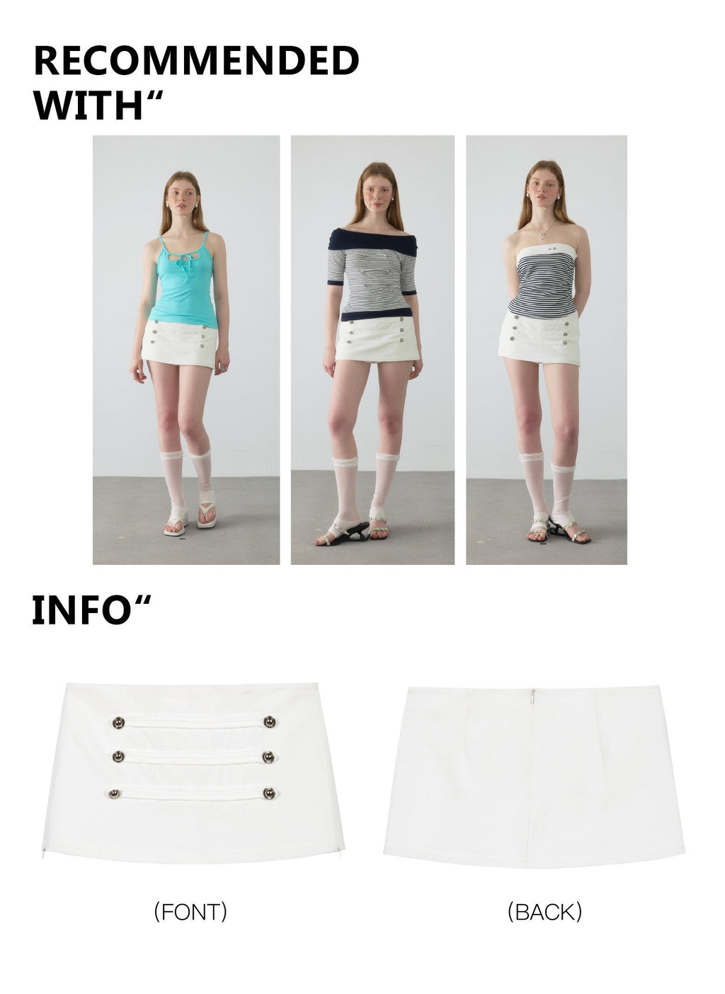 Napoleon Button Mini Skirt
