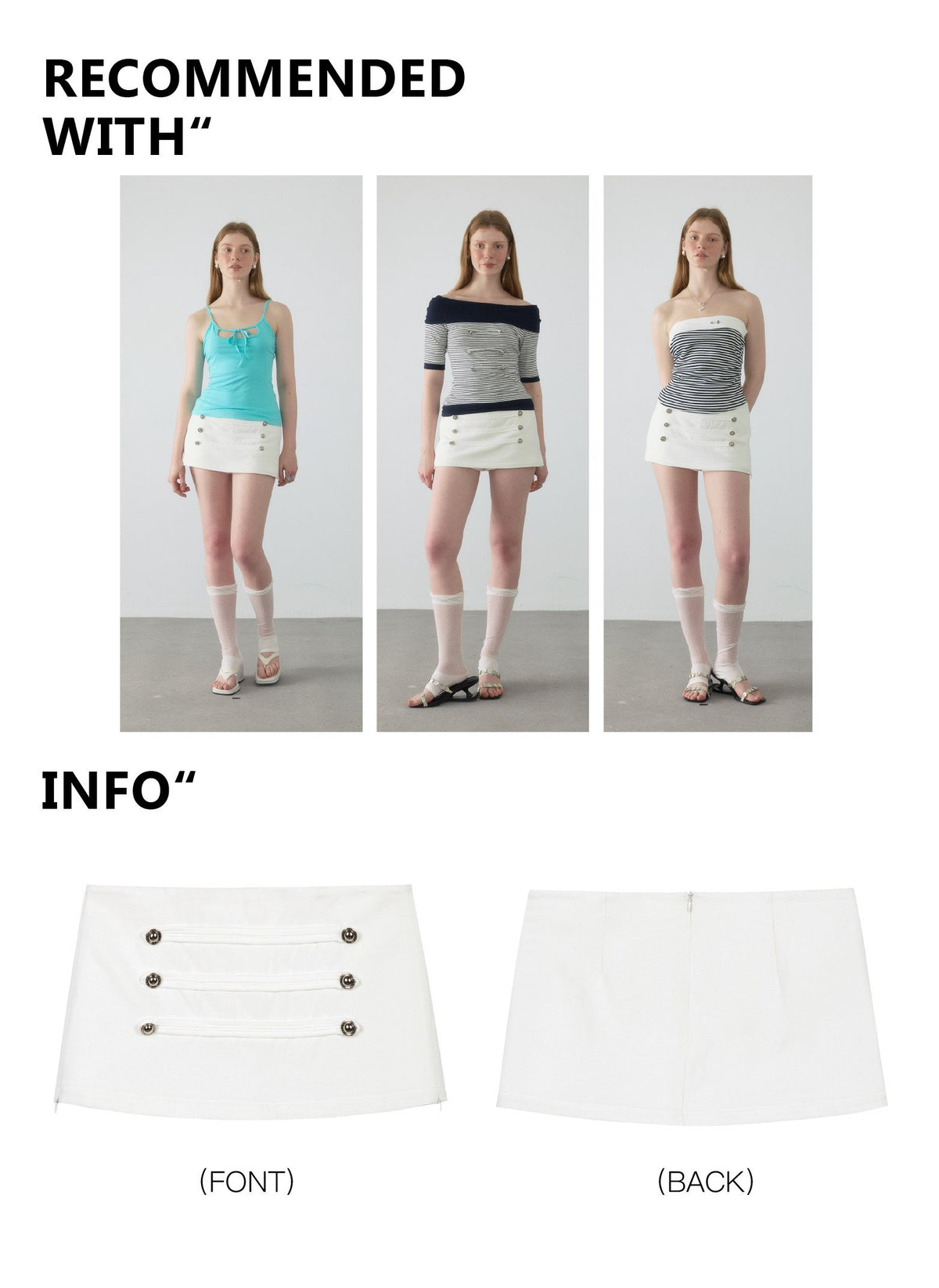 Napoleon Button Mini Skirt