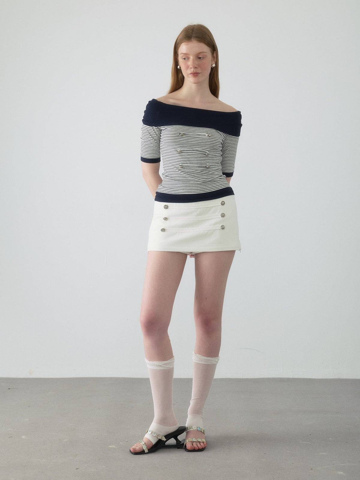 Napoleon Button Mini Skirt