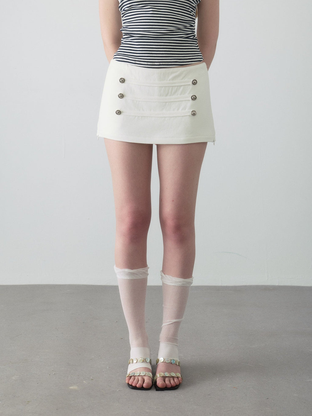 Napoleon Button Mini Skirt