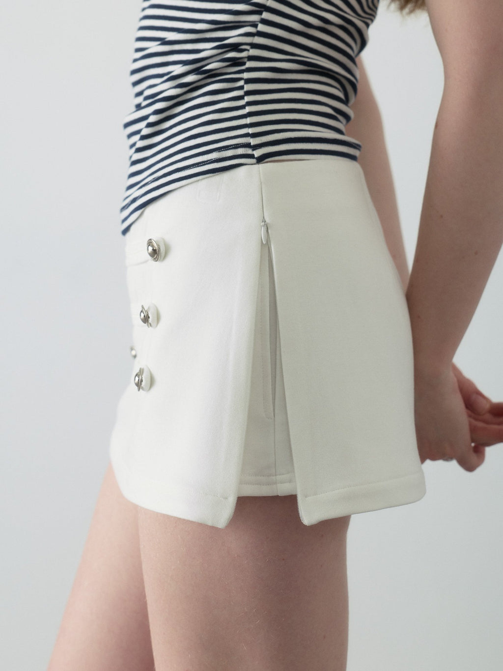 Napoleon Button Mini Skirt