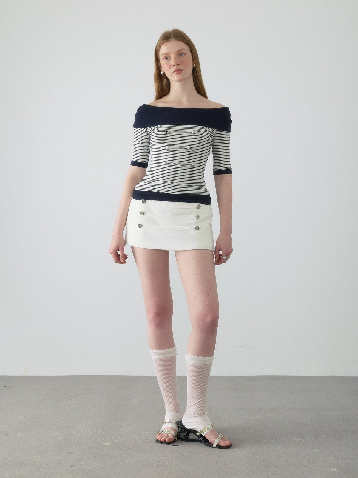 Napoleon Button Mini Skirt