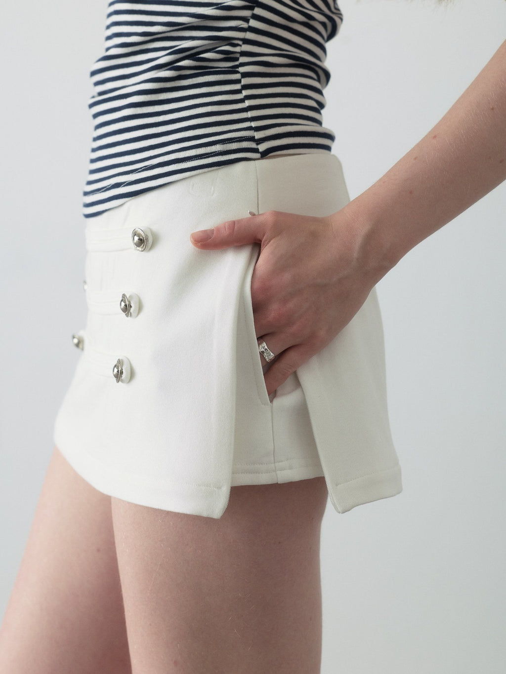 Napoleon Button Mini Skirt