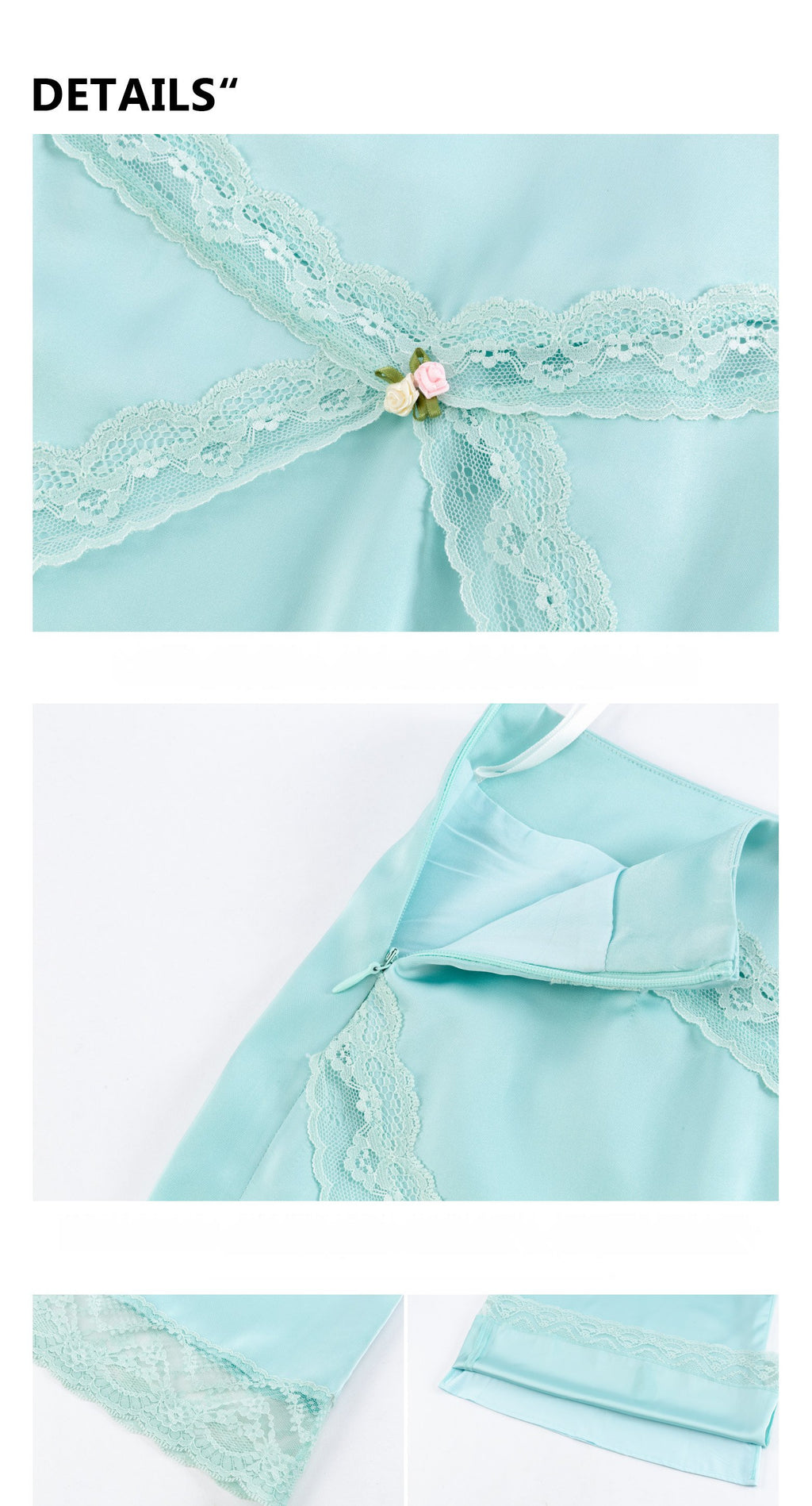 Lace Trim Satin Mermaid Skirt