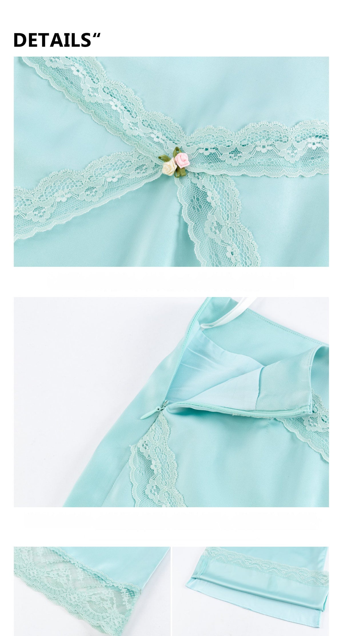 Lace Trim Satin Mermaid Skirt