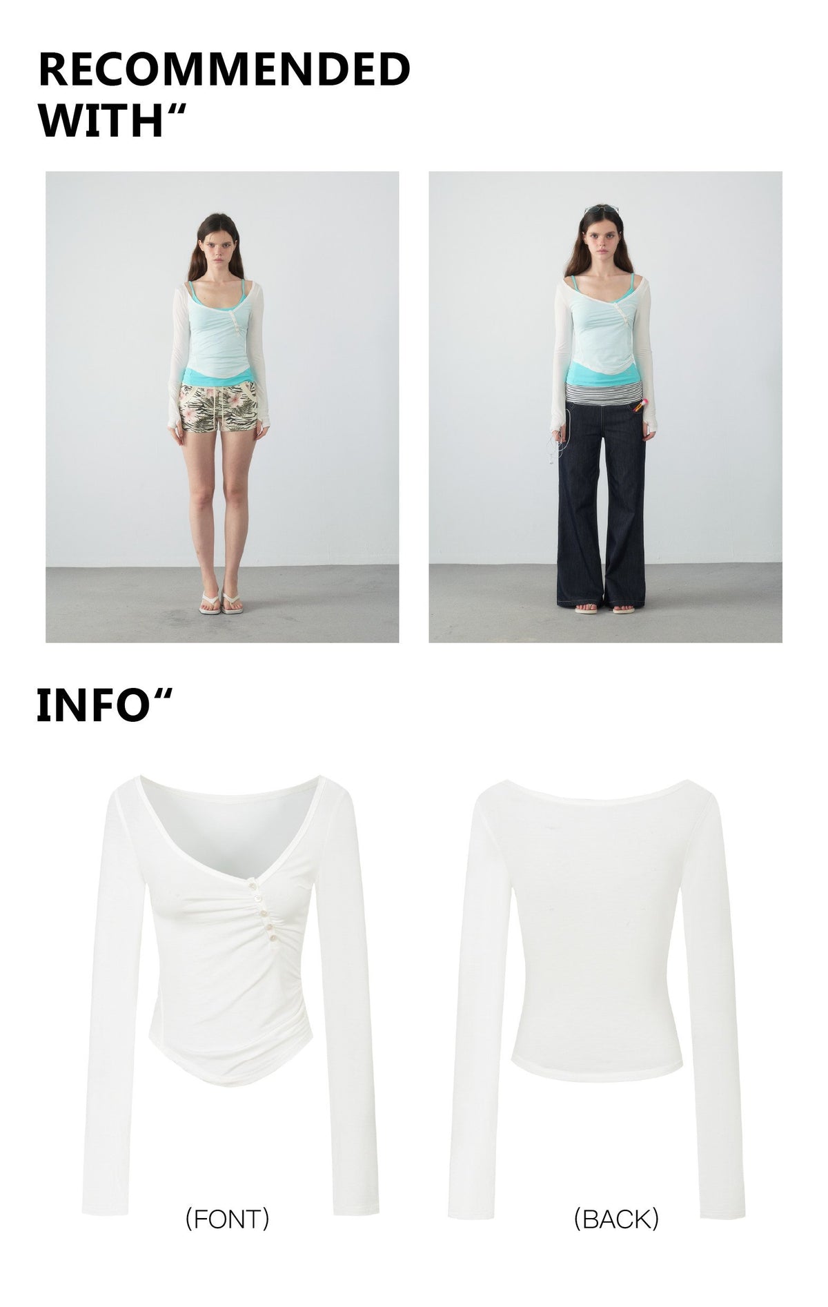 Spiral Button Shirring Top