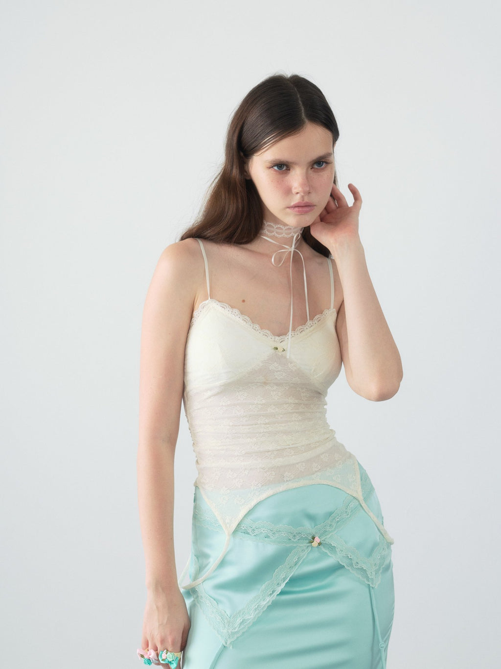 Berry Curve Lace Camisole Top