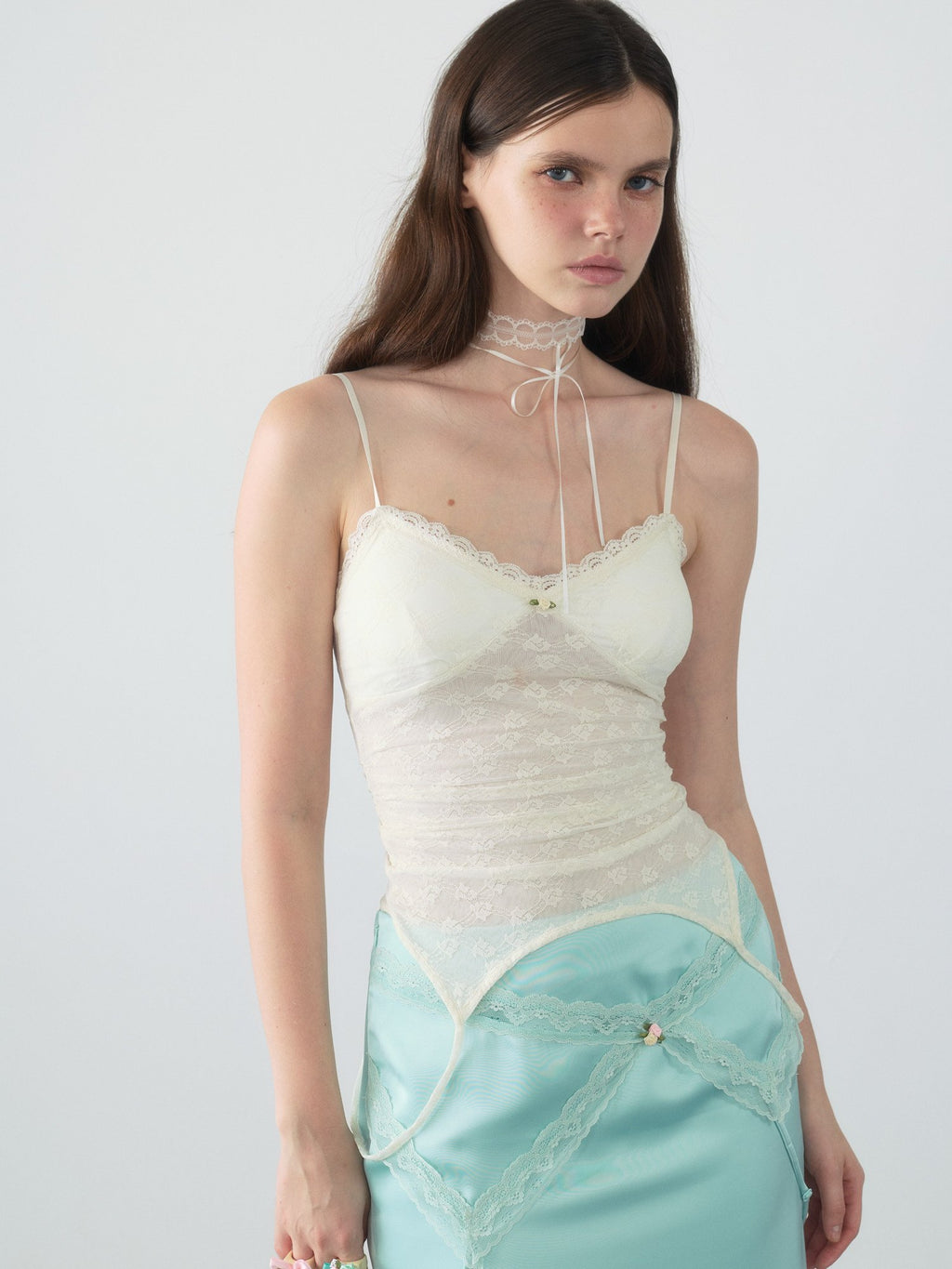 Berry Curve Lace Camisole Top