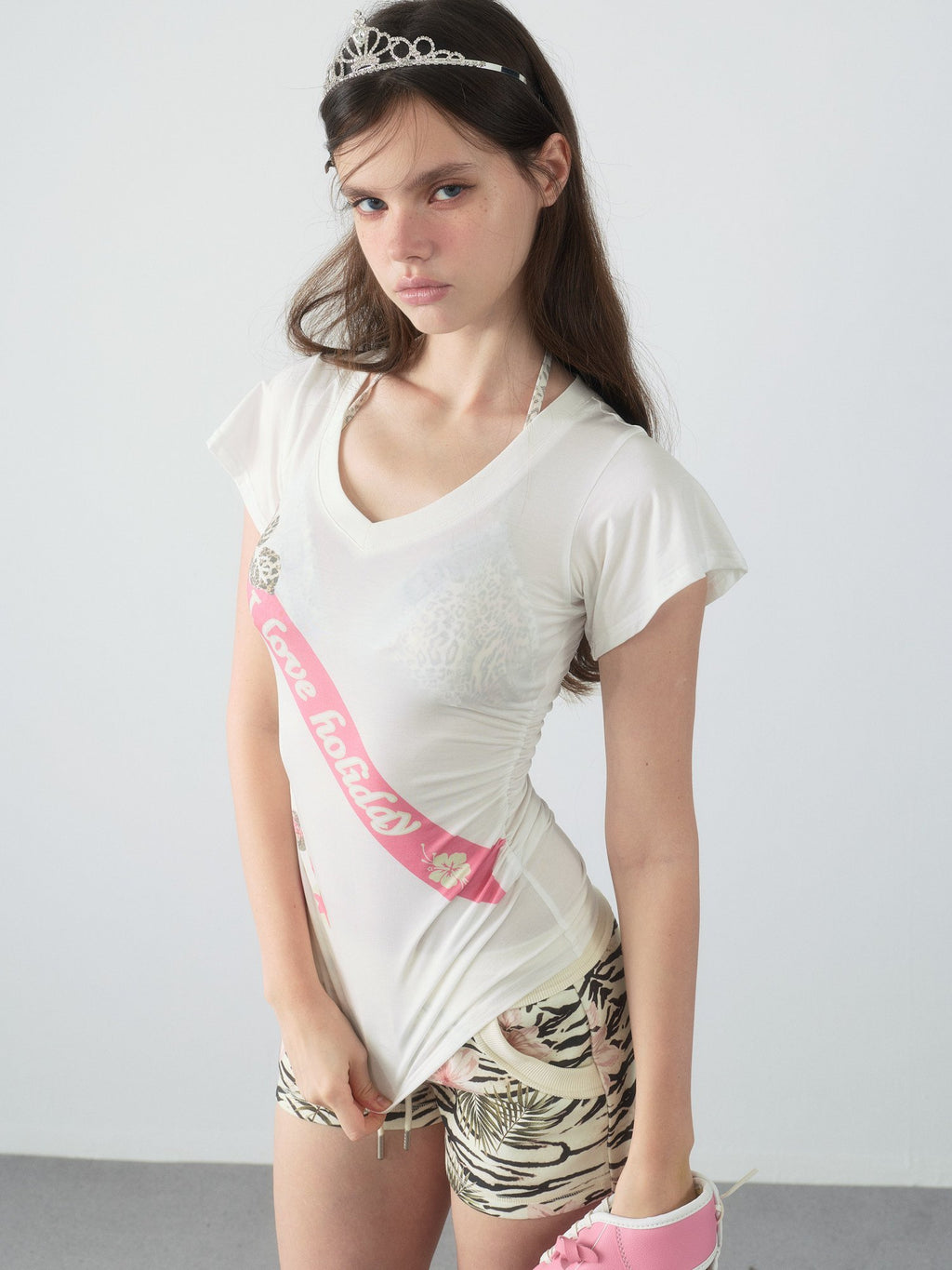 Spiral Ribbon Shirring Top