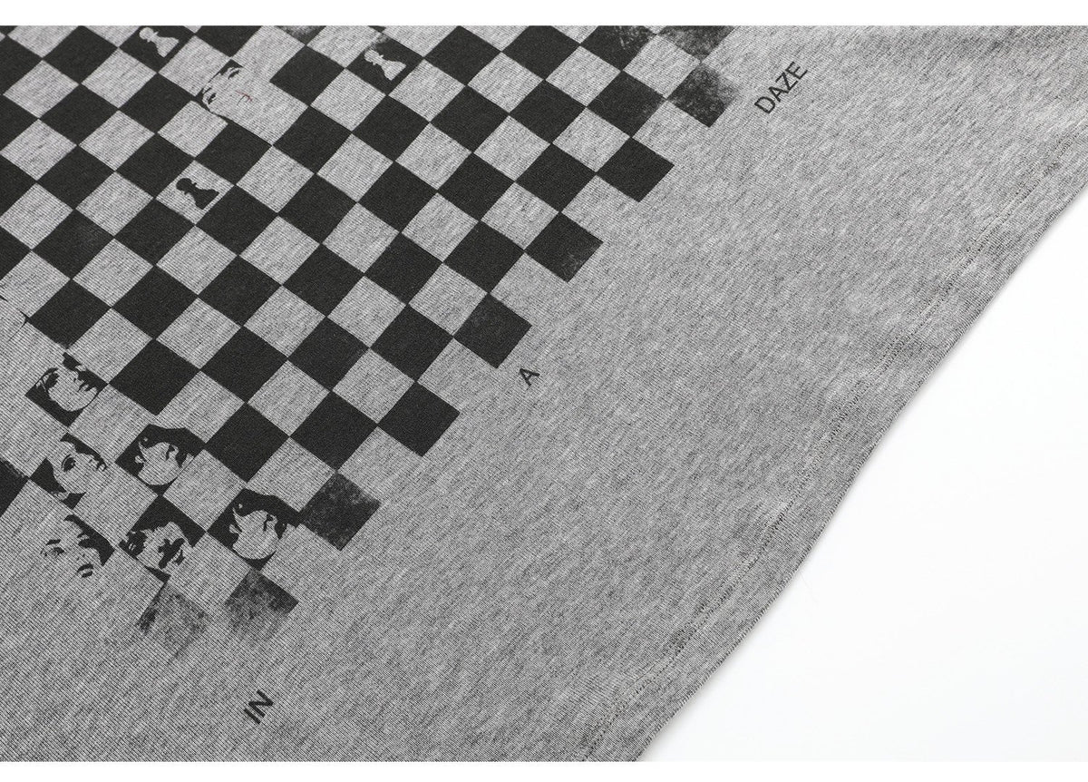Checkerboard Portrait Print Relaxed Top