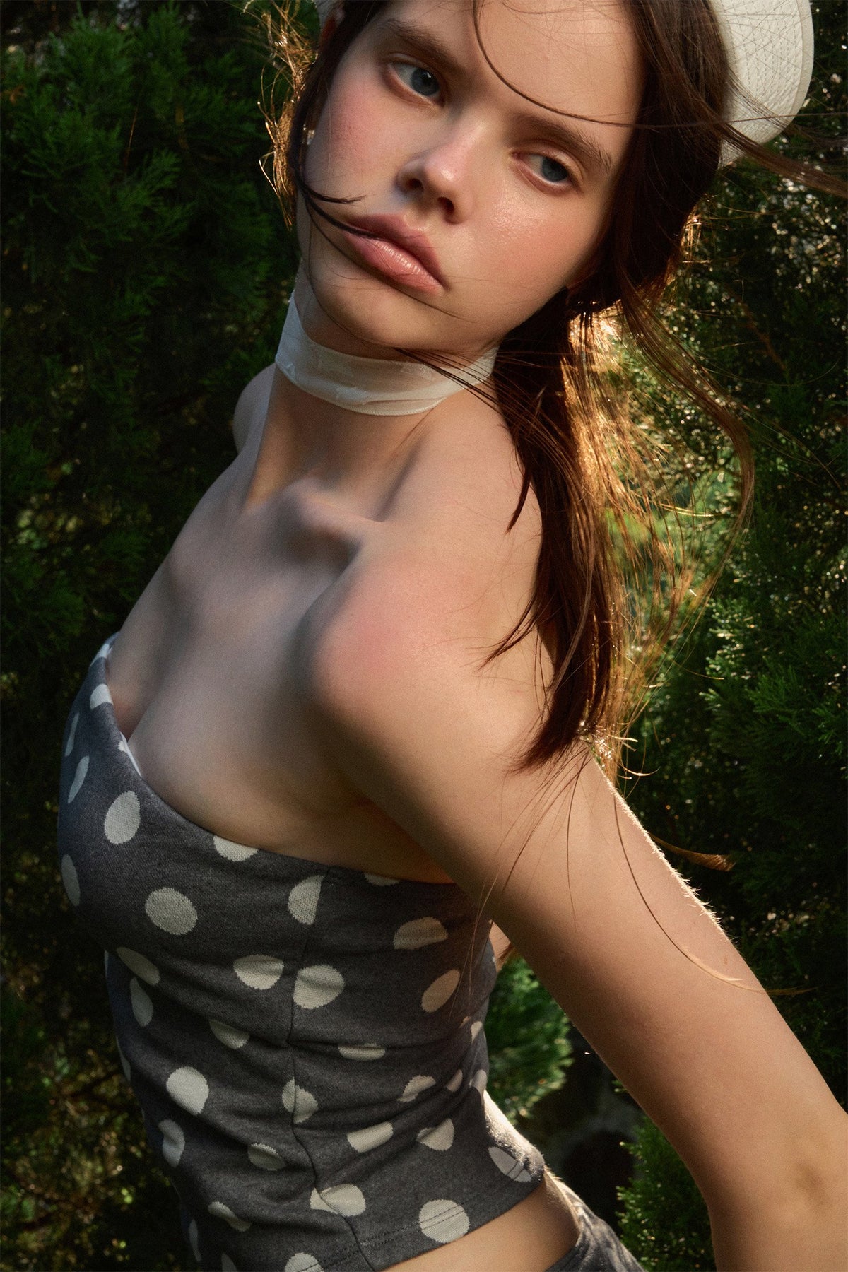 Dot Stretch Tube Top