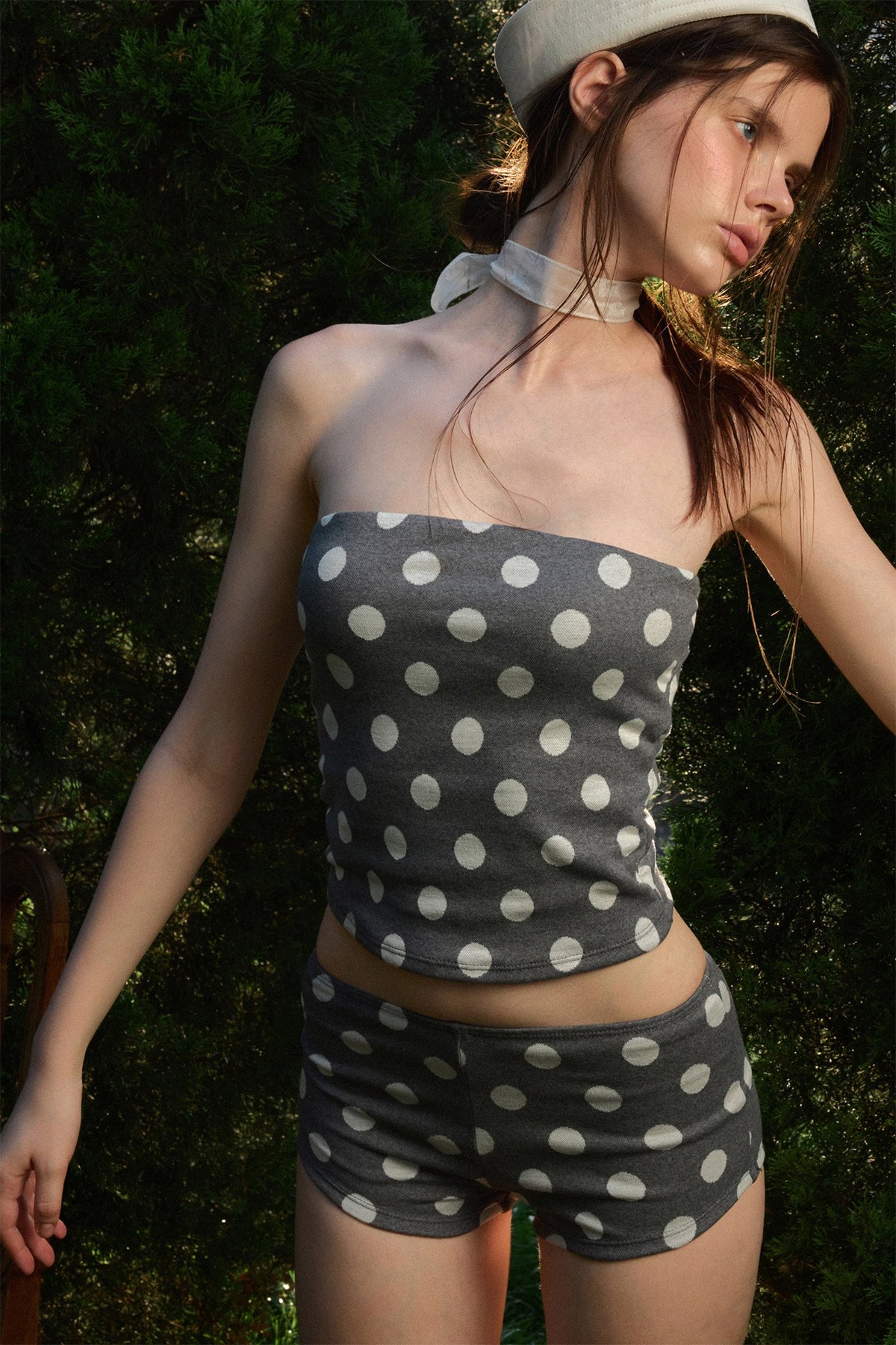 Dot Stretch Tube Top
