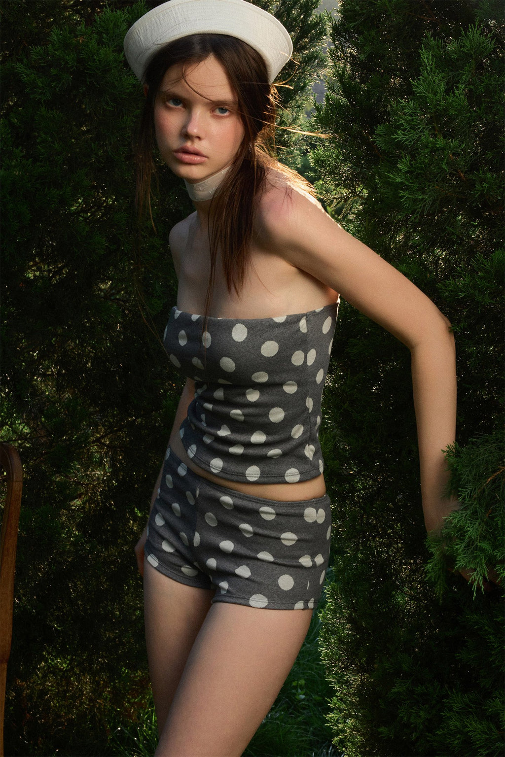 Dot Stretch Tube Top