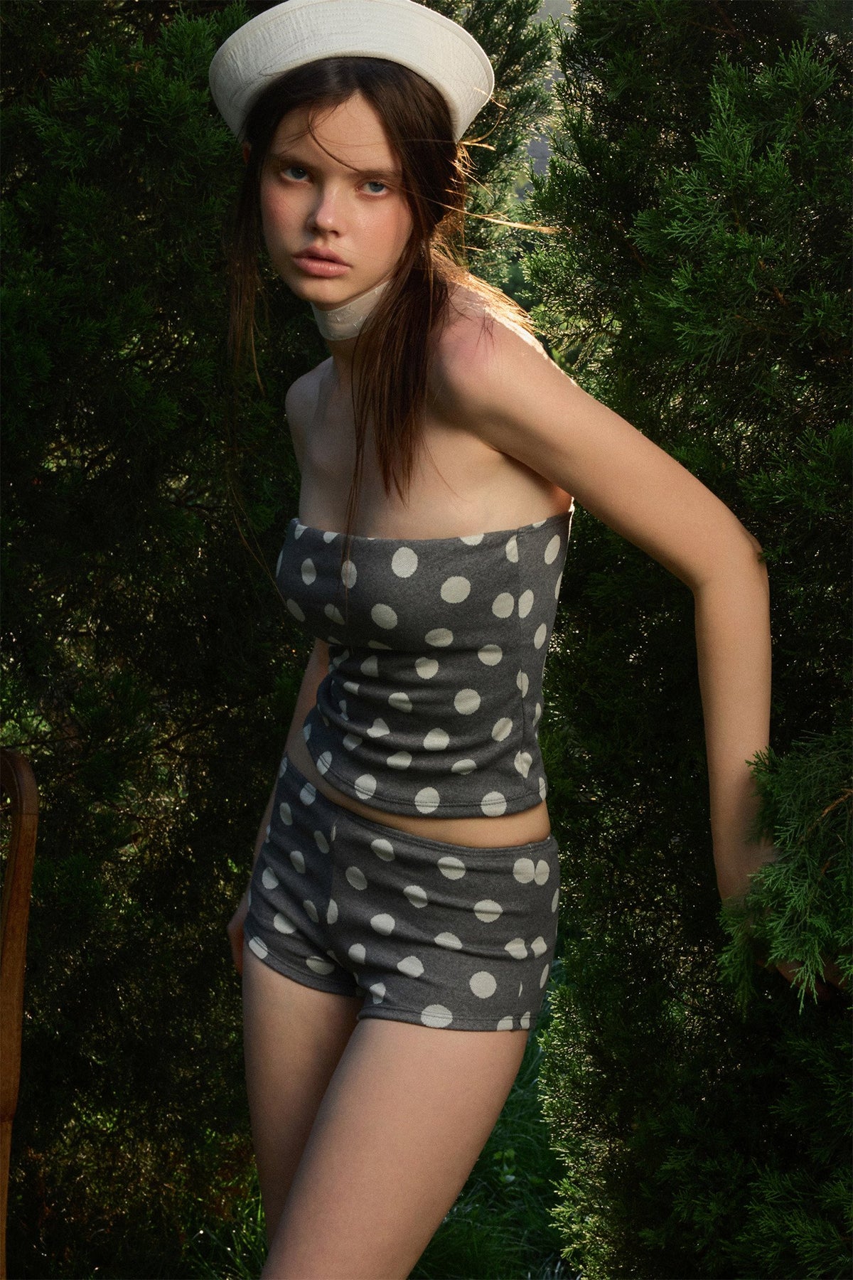 Dot Stretch Tube Top