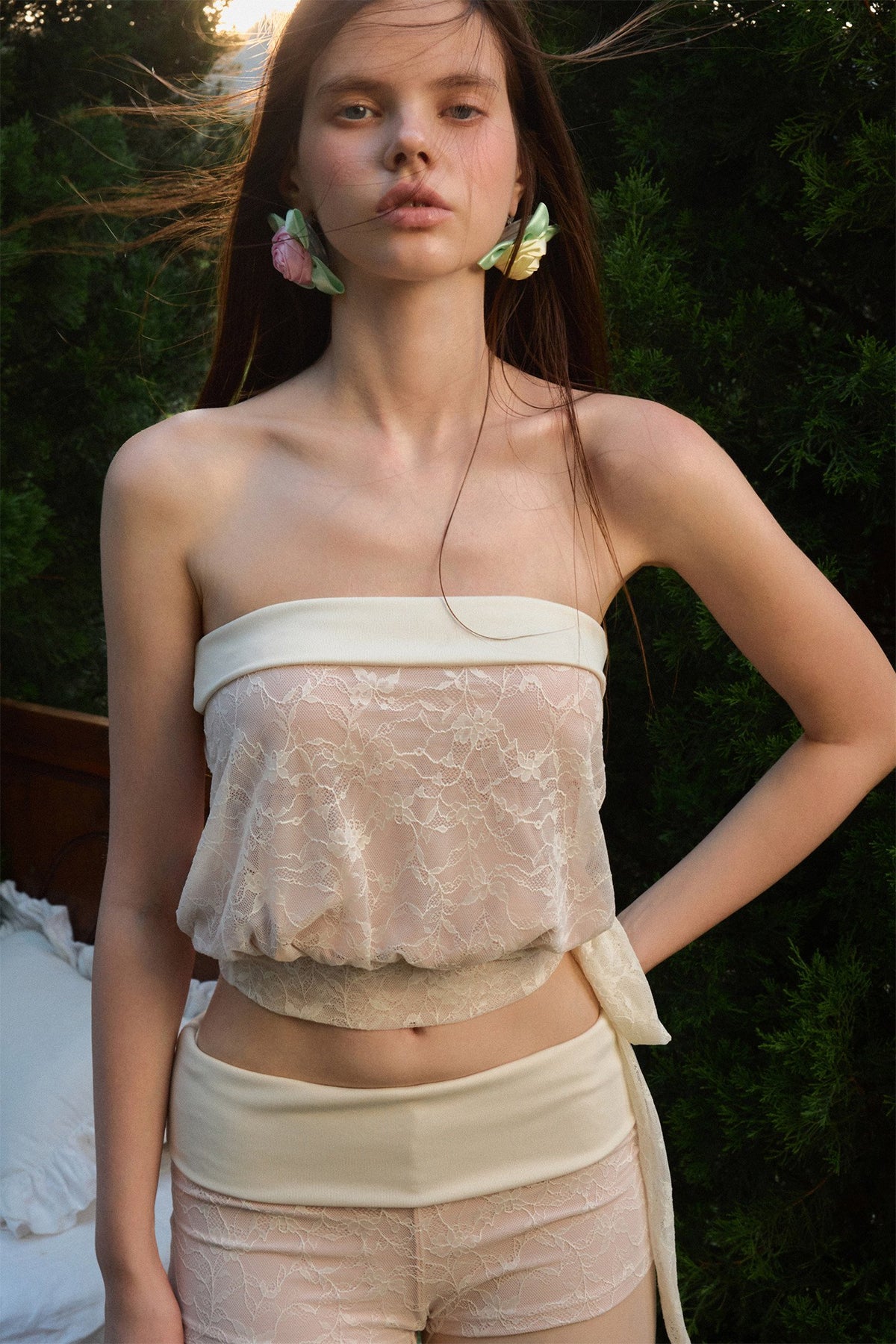 Cinnamon Lace Bandeau Swimwear