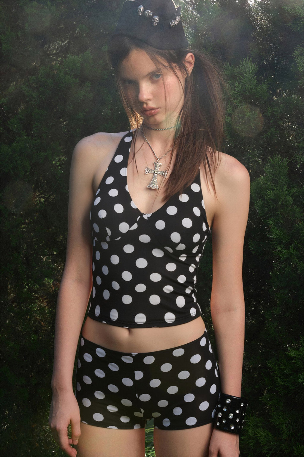 Dot Contour Tankini Set