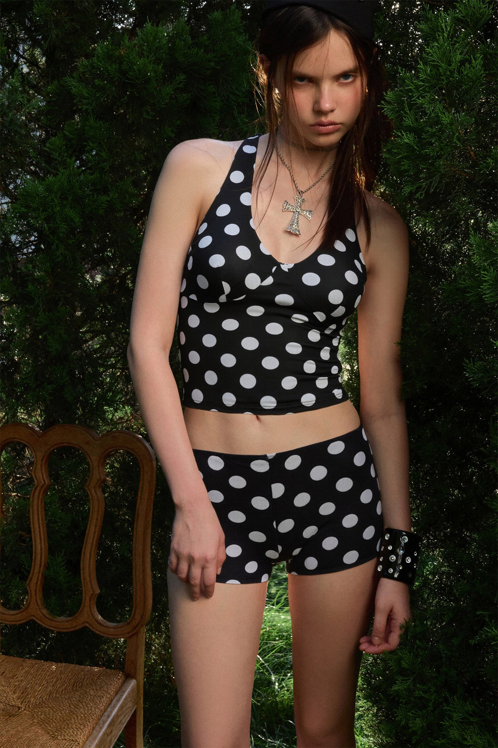 Dot Contour Tankini Set