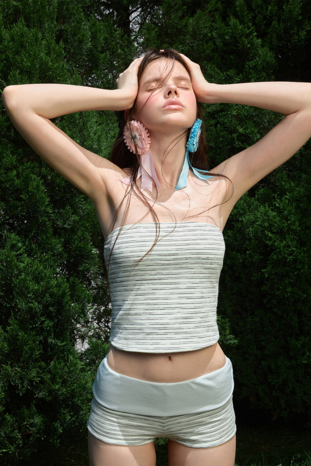 Mint Stripe Swimwear Set (3pcs)