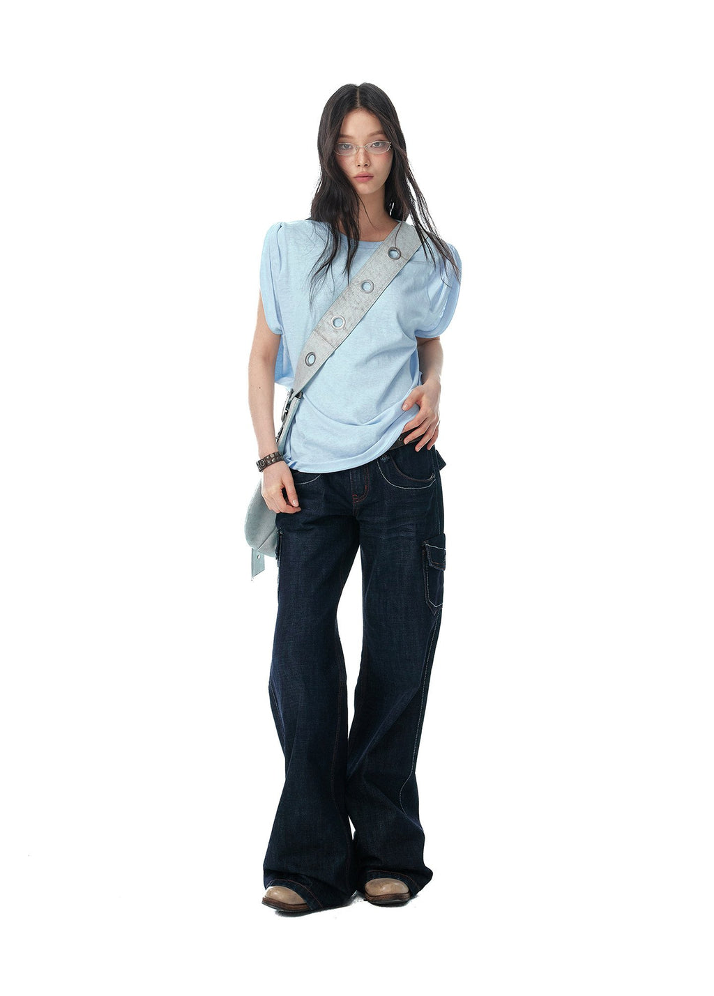 Bubble Texture Draped Top (2color)